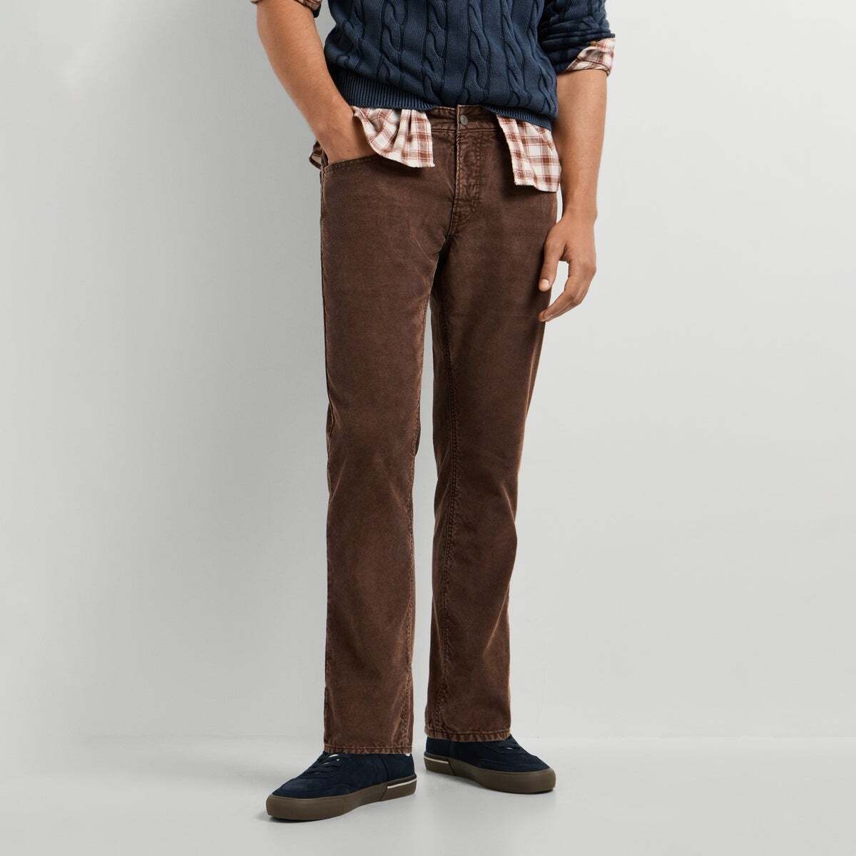 Cash - Pantalon 5 Poches En Velours Côtelé Coupe Regular brun mocca foncé, PEPE JEANS