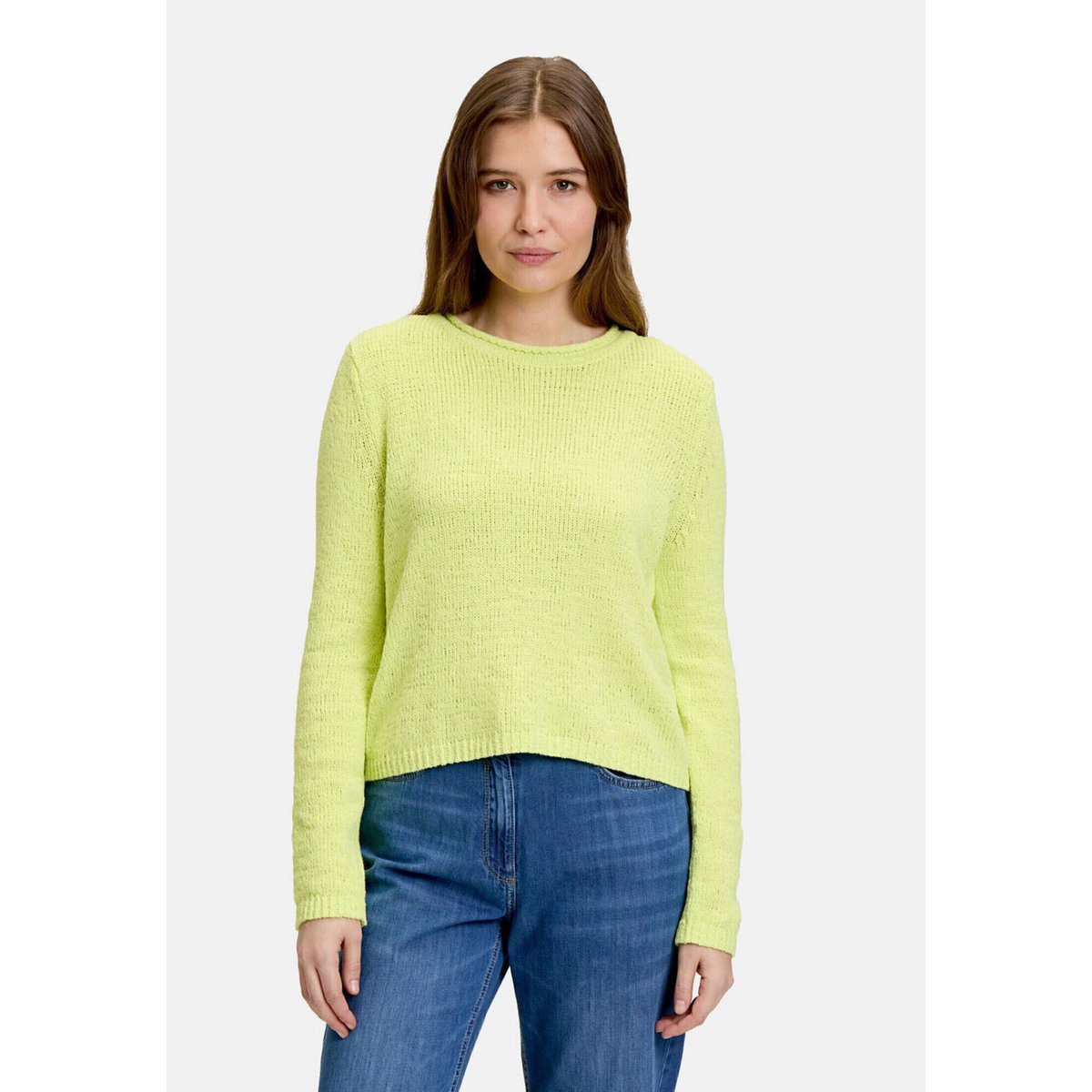 Pull-over en grosse maille à teneur en fil fantaisie light lime, BETTY BARCLAY