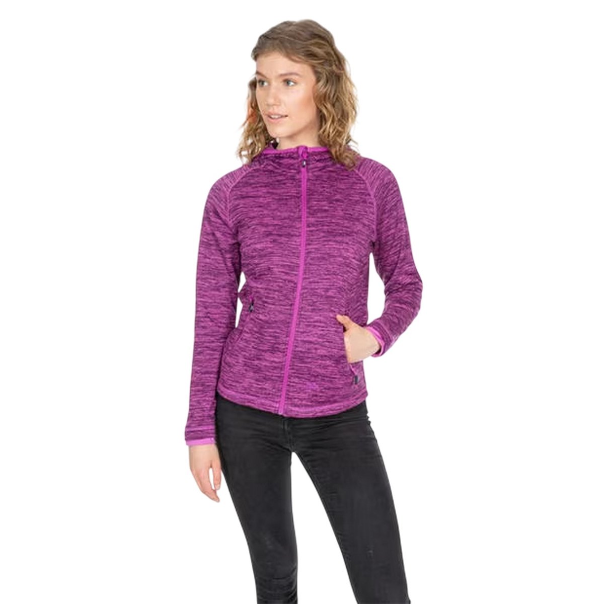 Veste chinée à capuche violet chiné, TRESPASS