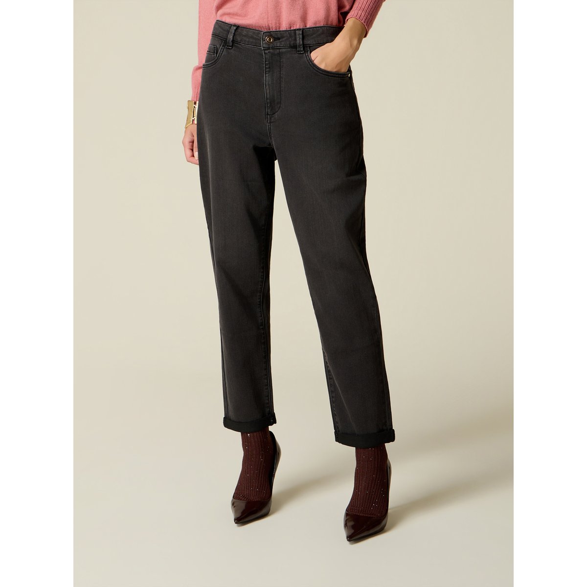 Jean boyslim noir délavé noir, OLTRE