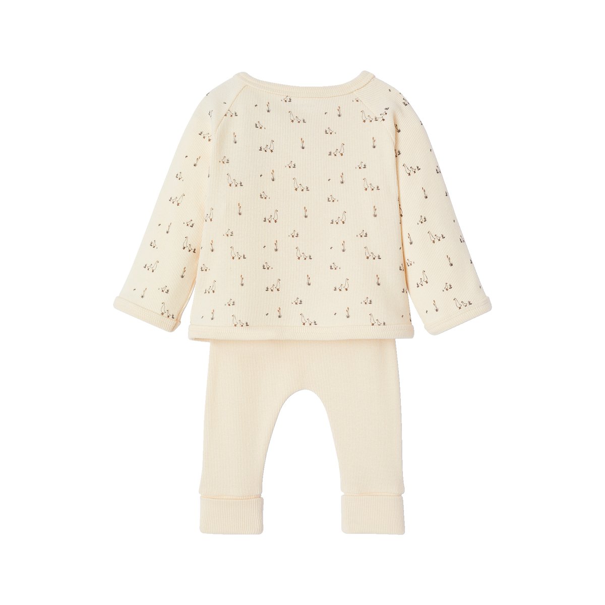 Ensemble naissance 4 pièces bébé petites oies coffret cadeau vanille, VERTBAUDET