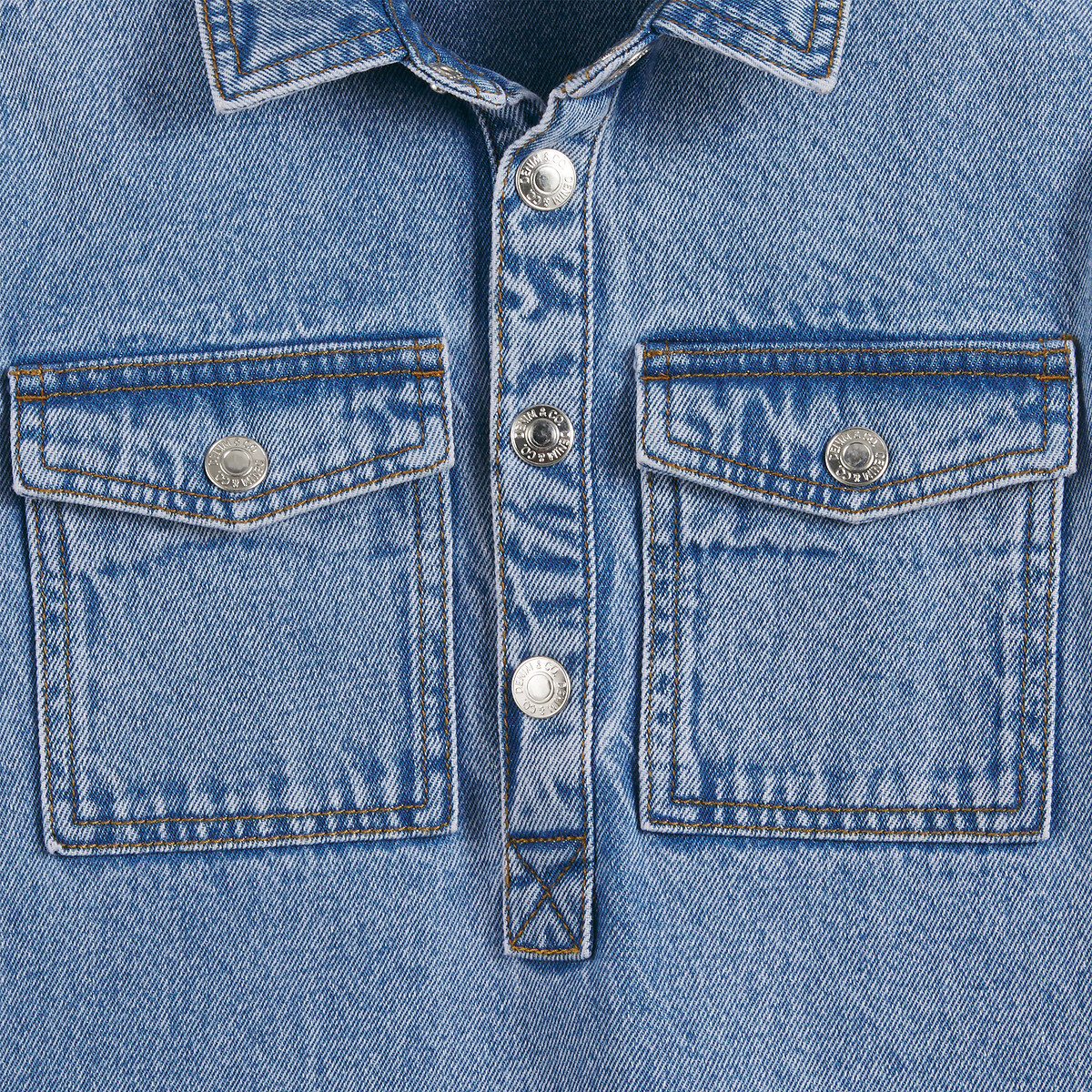 Denim Long Sleeve Dress stonewashed denim, LA REDOUTE COLLECTIONS