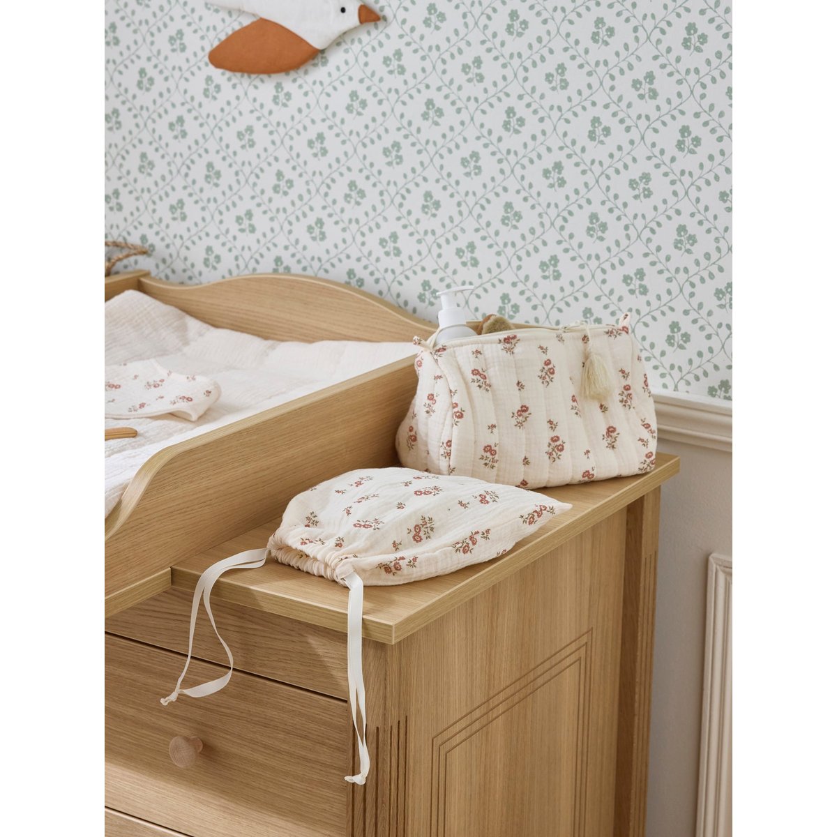 Trousse de toilette en gaze de coton imprimé bianca, CYRILLUS