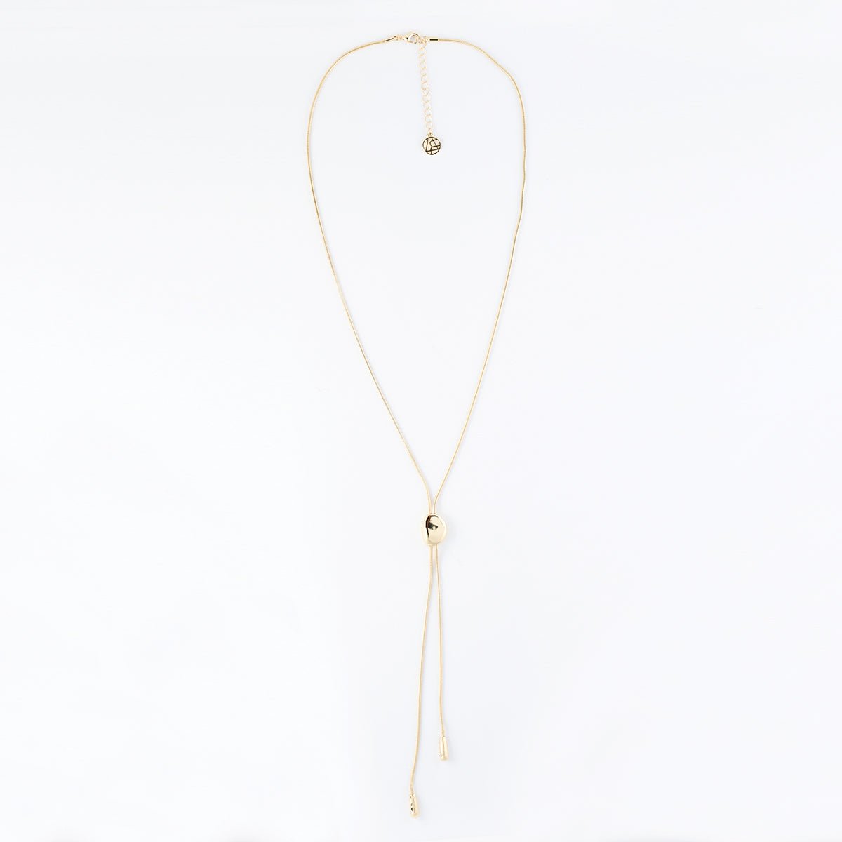 Collier Y galet coulissant - Collection Recyclée doré, BALABOOSTE