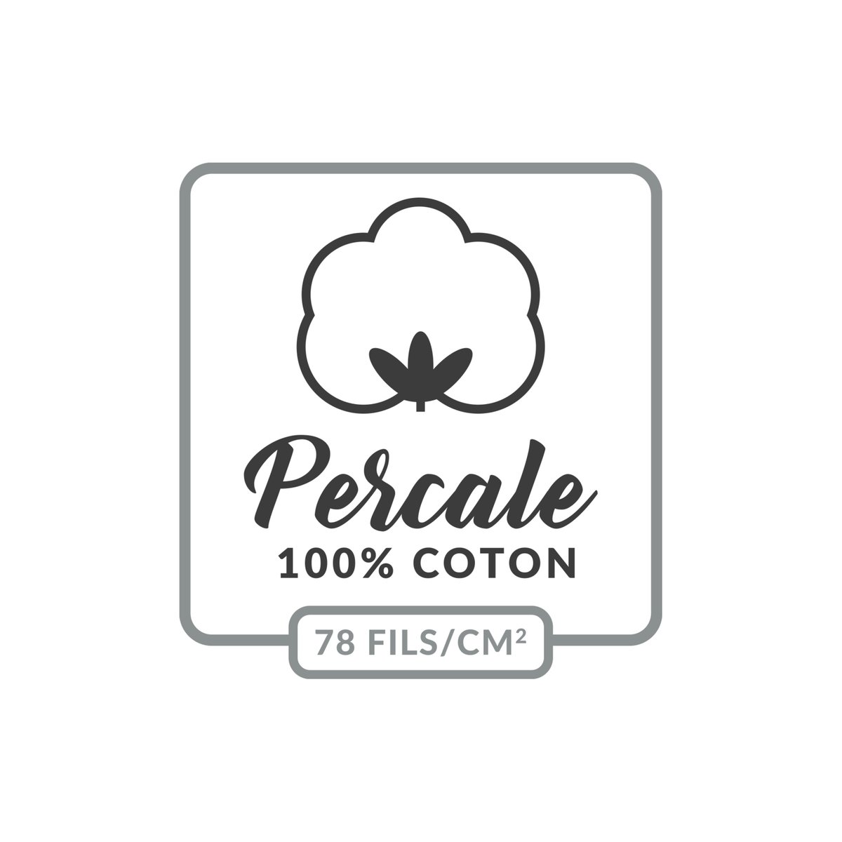 Taie d'oreiller volant plat 100% percale de coton ORIGINE sable, DOUCEUR D'INTÉRIEUR