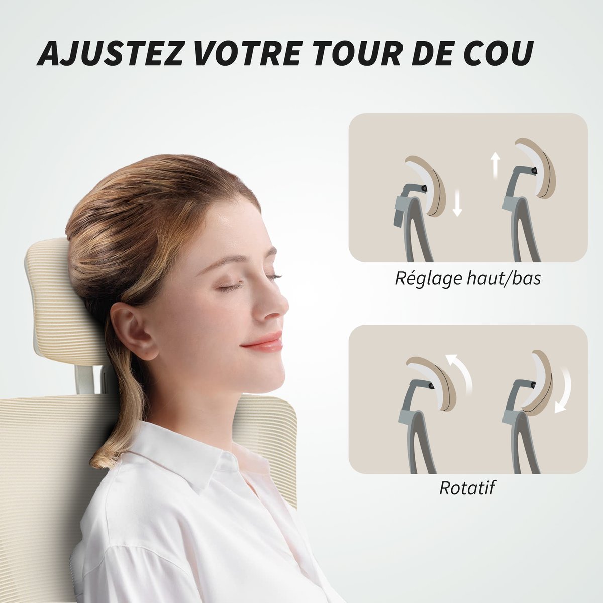 Chaise de bureau Polyester Beige beige, HOMCOM