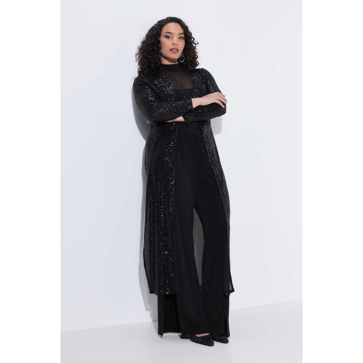 Veste longue à paillettes noir, ULLA POPKEN