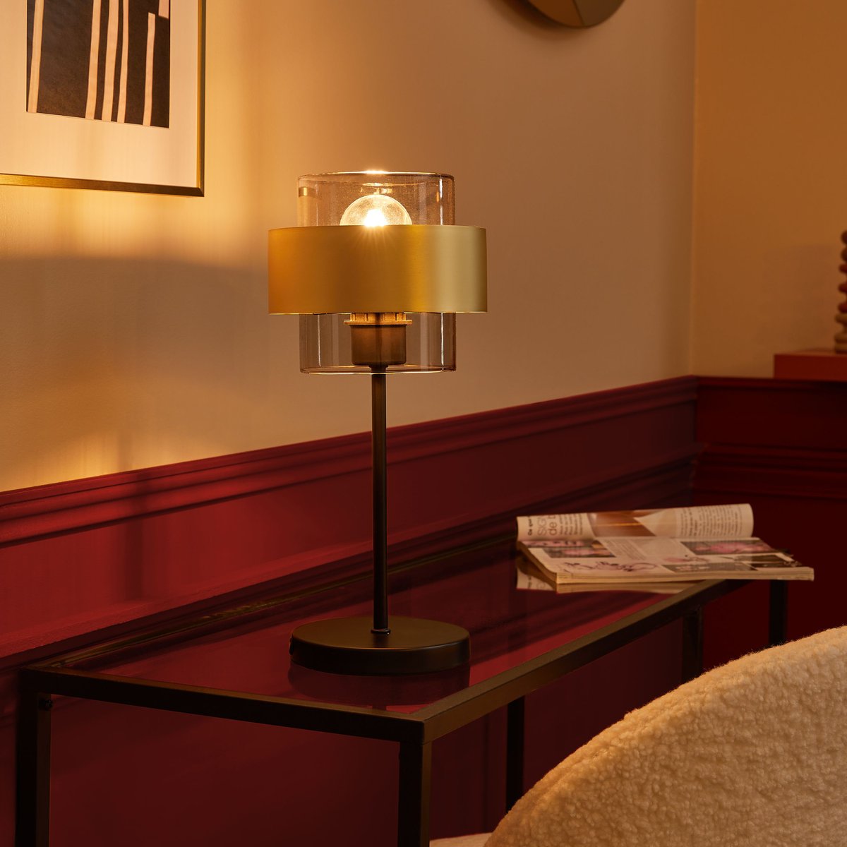 Lampe en cristal et métal, CROON noir, INSPIRE