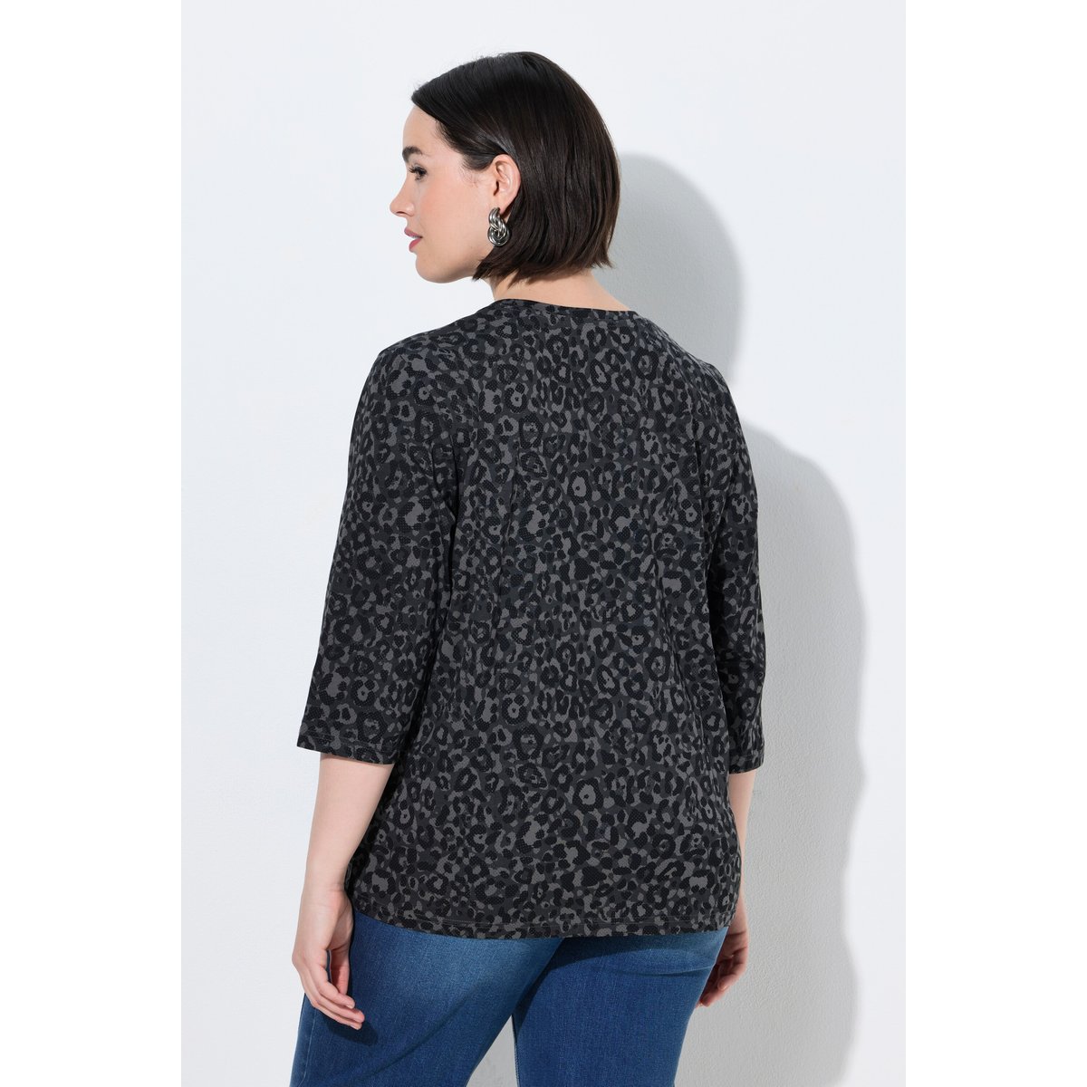 T-shirt motif léopard noir, ULLA POPKEN