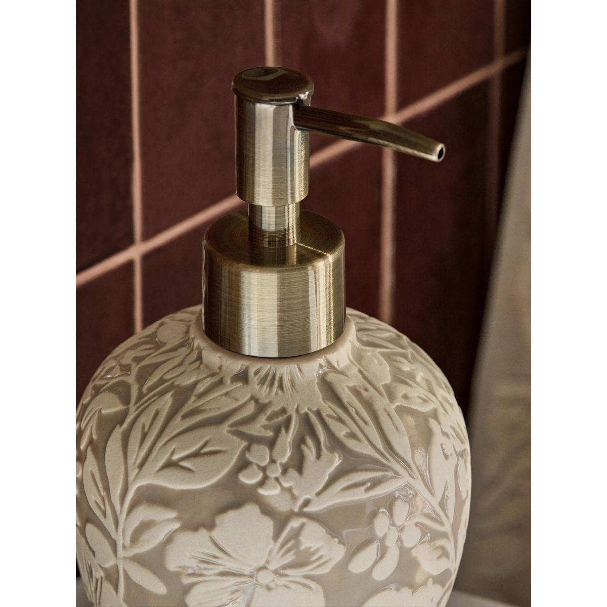 Distributeur de savon style rustique naturel, NEXT