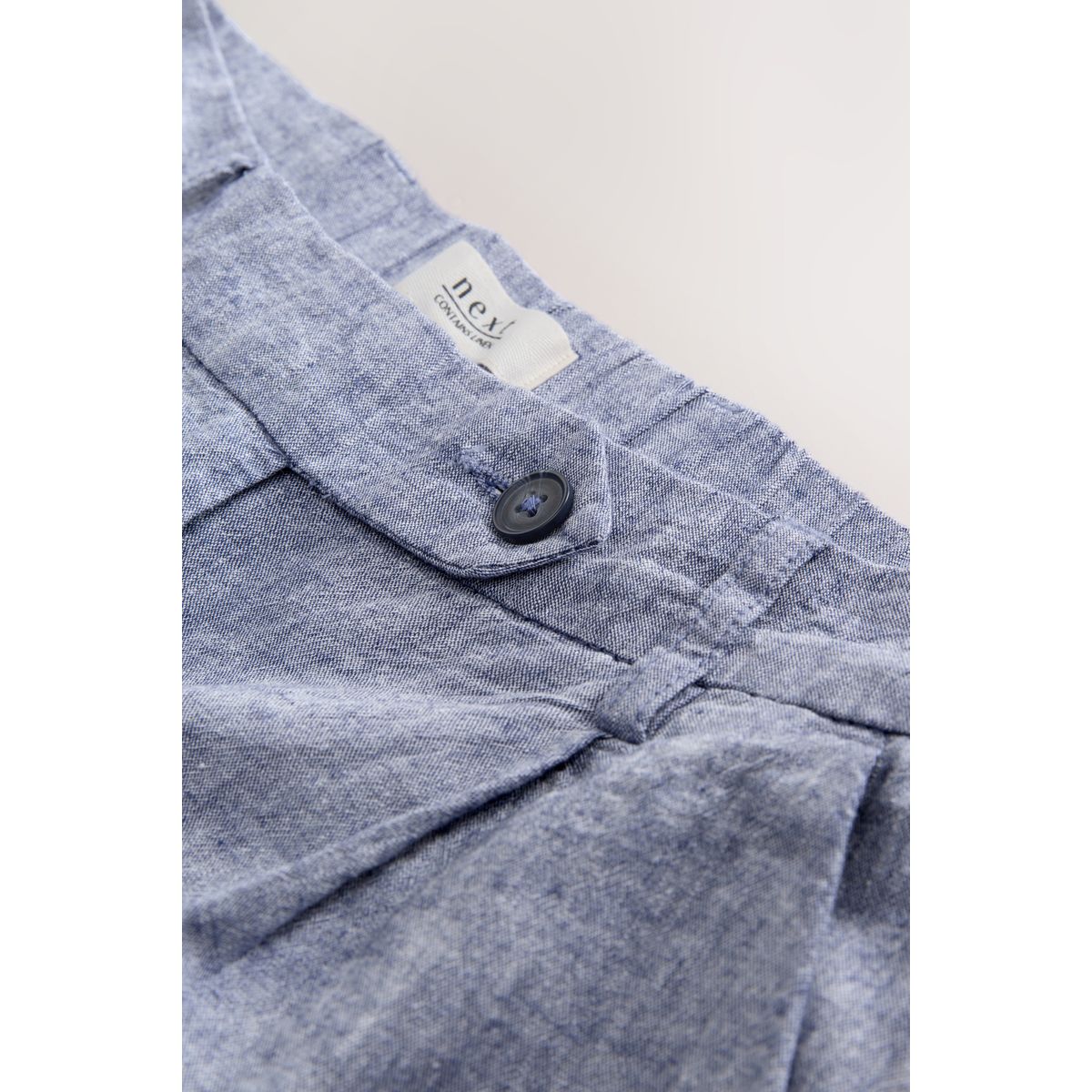 Pantalon en lin mélangé ample habillé bleu clair, NEXT