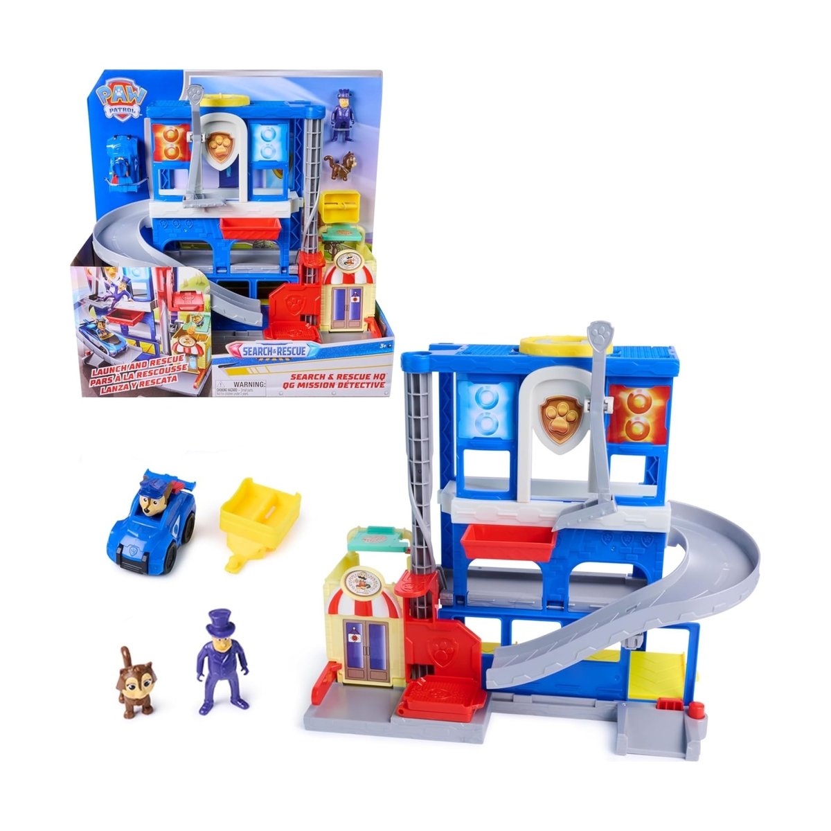 Paw PatrolPoste de police Pup Squad Search & RescueMission détective multicolore, SPIN MASTER
