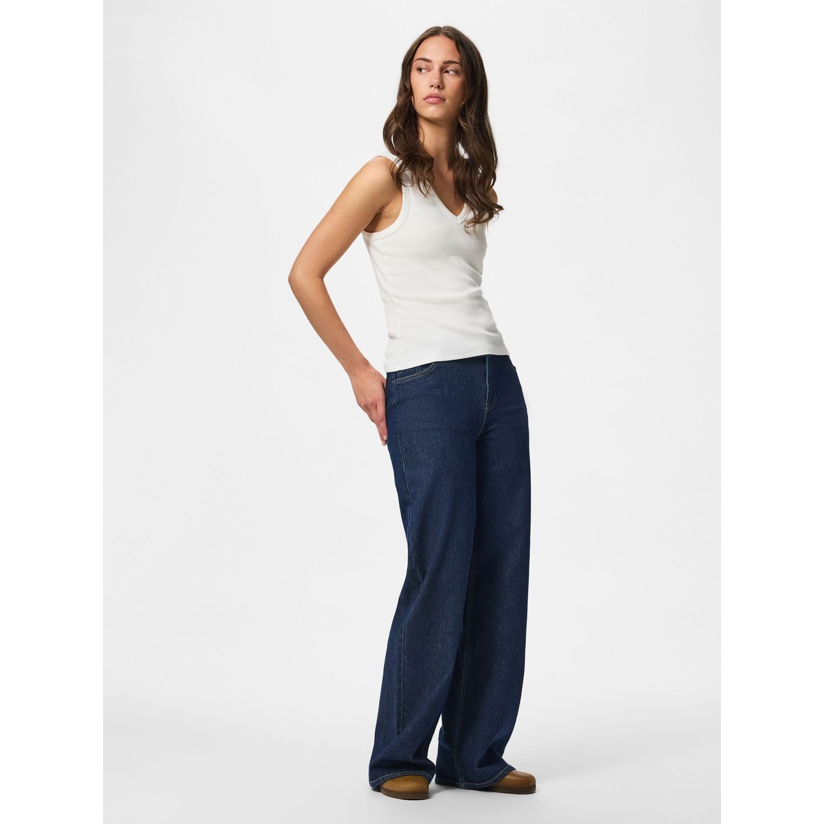 Jean À Coupe Ample bleu - dark blue denim1, PIECES