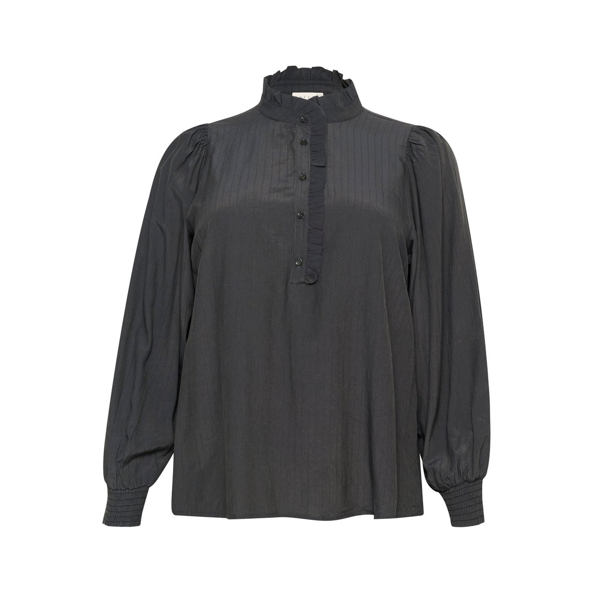 Blouse with long sleeve noir black oyster, KAFFE CURVE