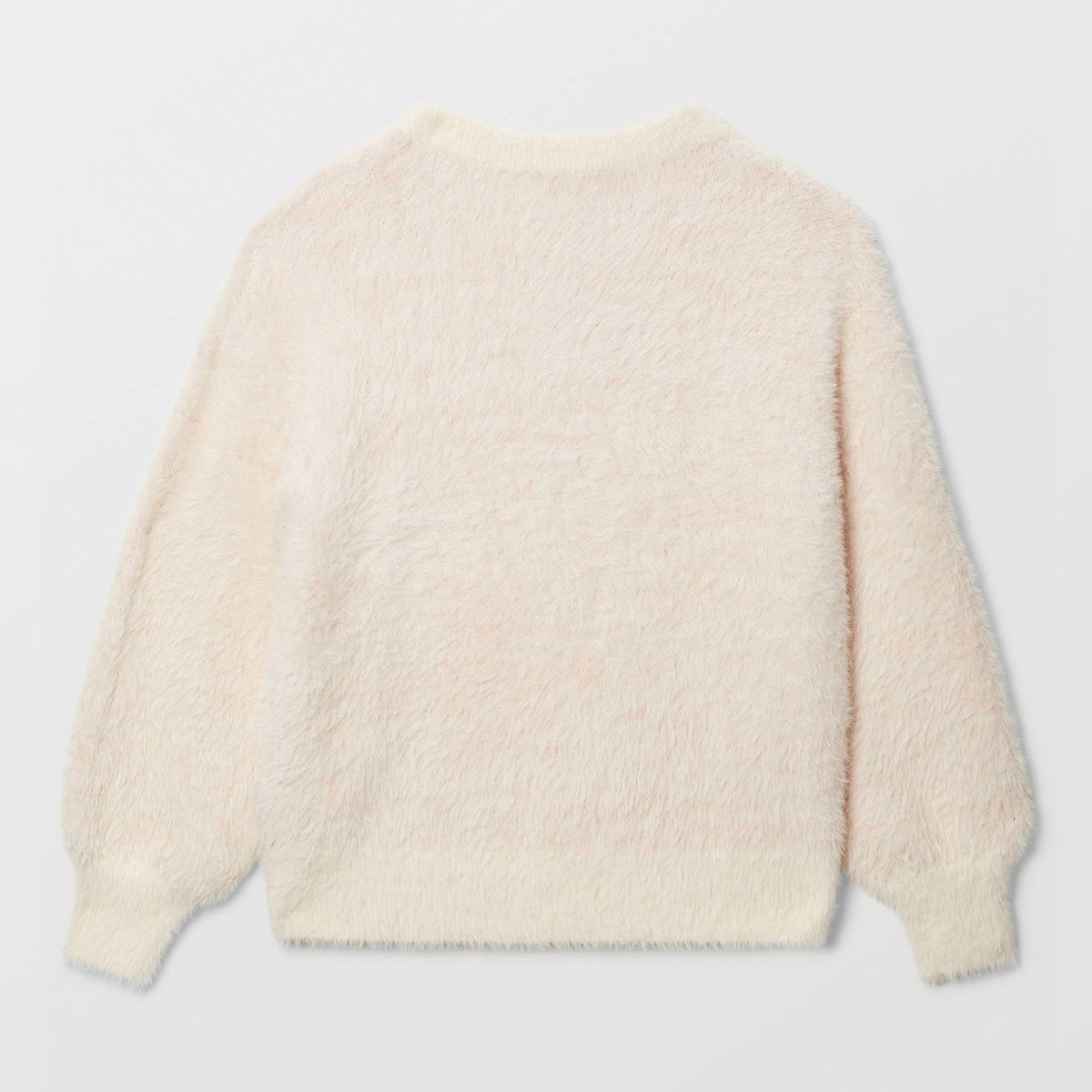 Pull en maille duveteuse motifs coeurs amaretti, MONOPRIX