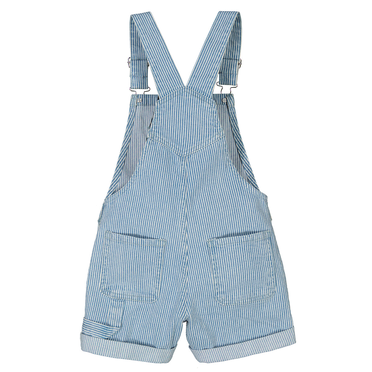 Striped Short Dungarees blue striped, LA REDOUTE COLLECTIONS