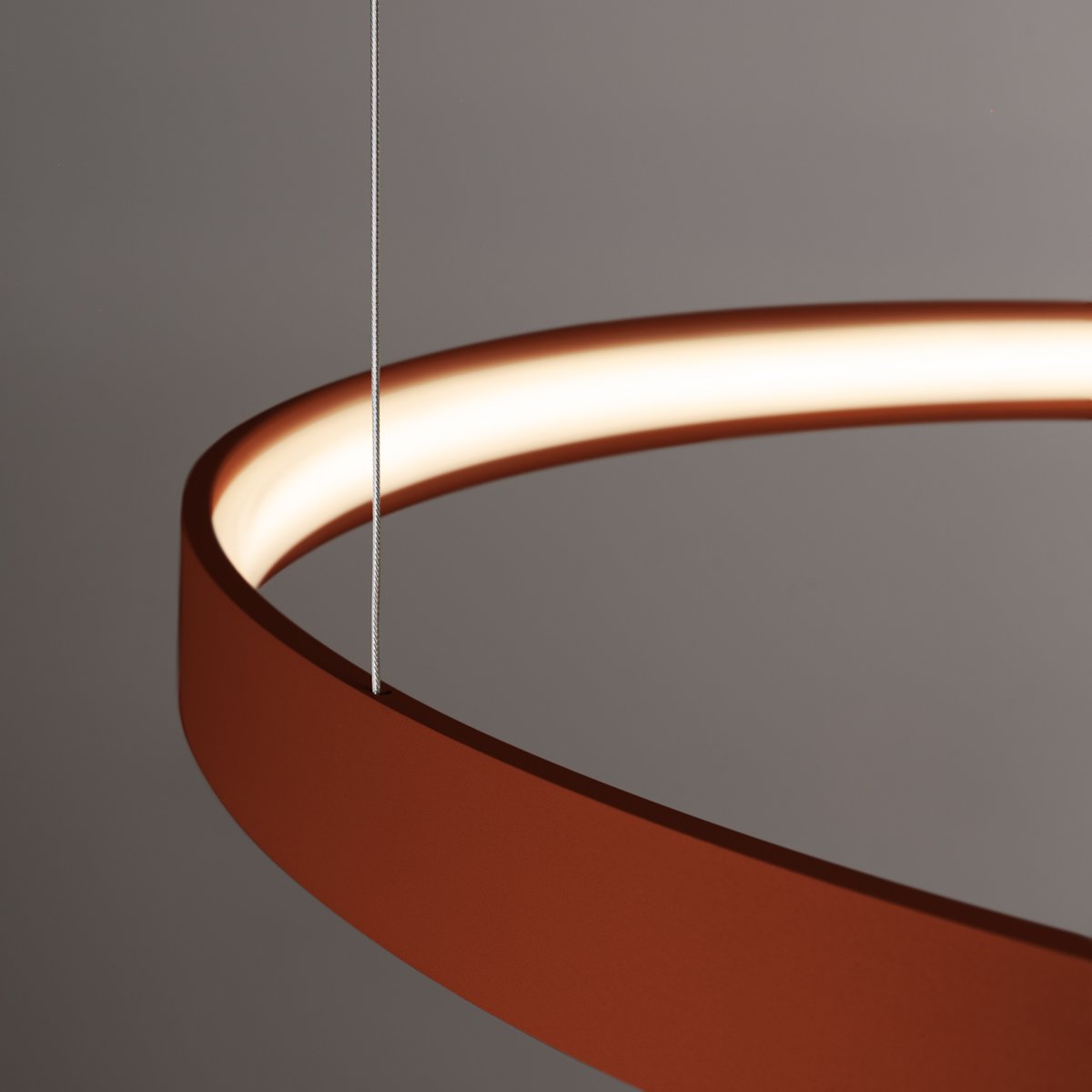 Lustre Aluminium Ocre Rouge LED 2 Rio ocre rouge, EDEN