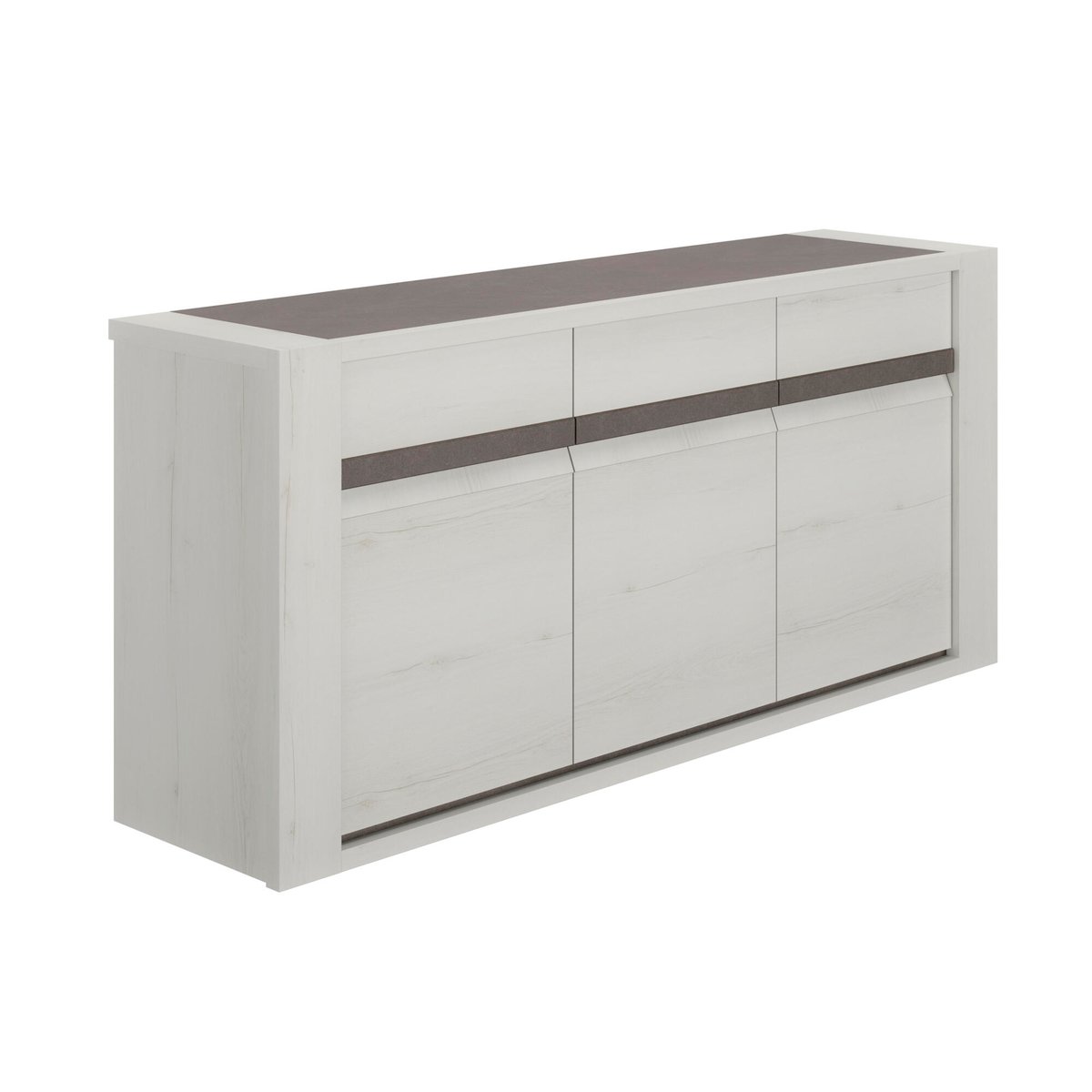 Buffet 3 portes 190cm avec tablettes beige, GAMI