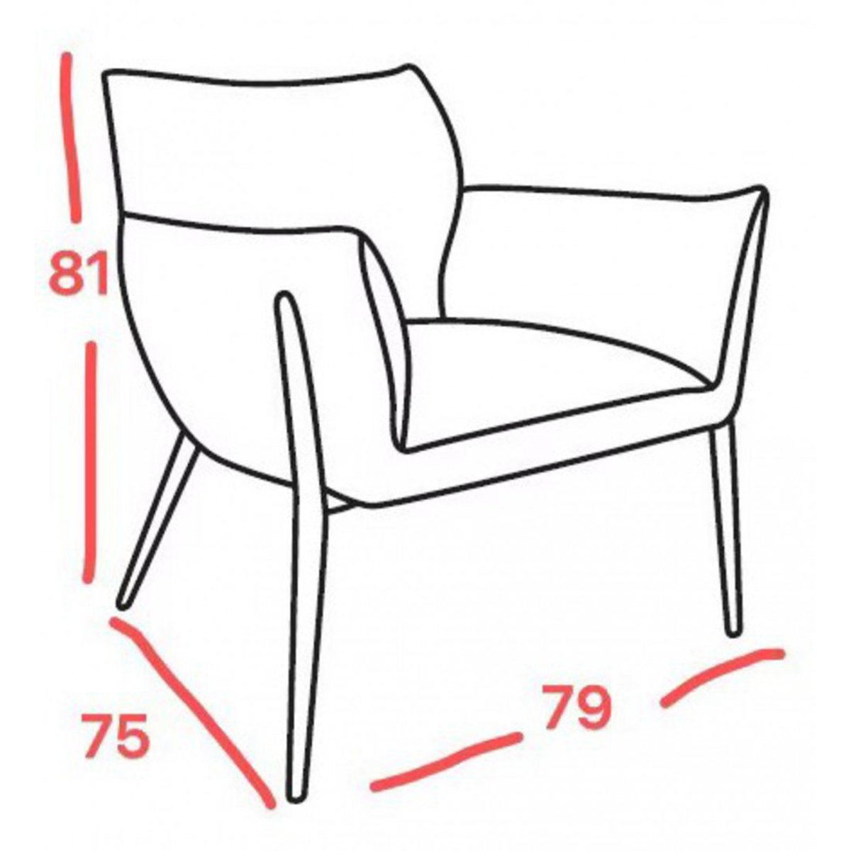 Fauteuil en tissu taupe Rosie orange, AMADEUS