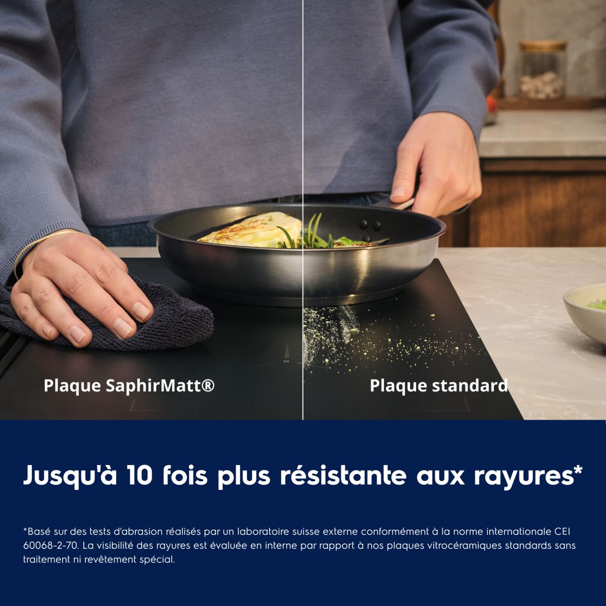 Plaque induction EIS87553IZ SaphirMatt® 80cm résistante aux rayures et Zone Flex couleur unique, ELECTROLUX