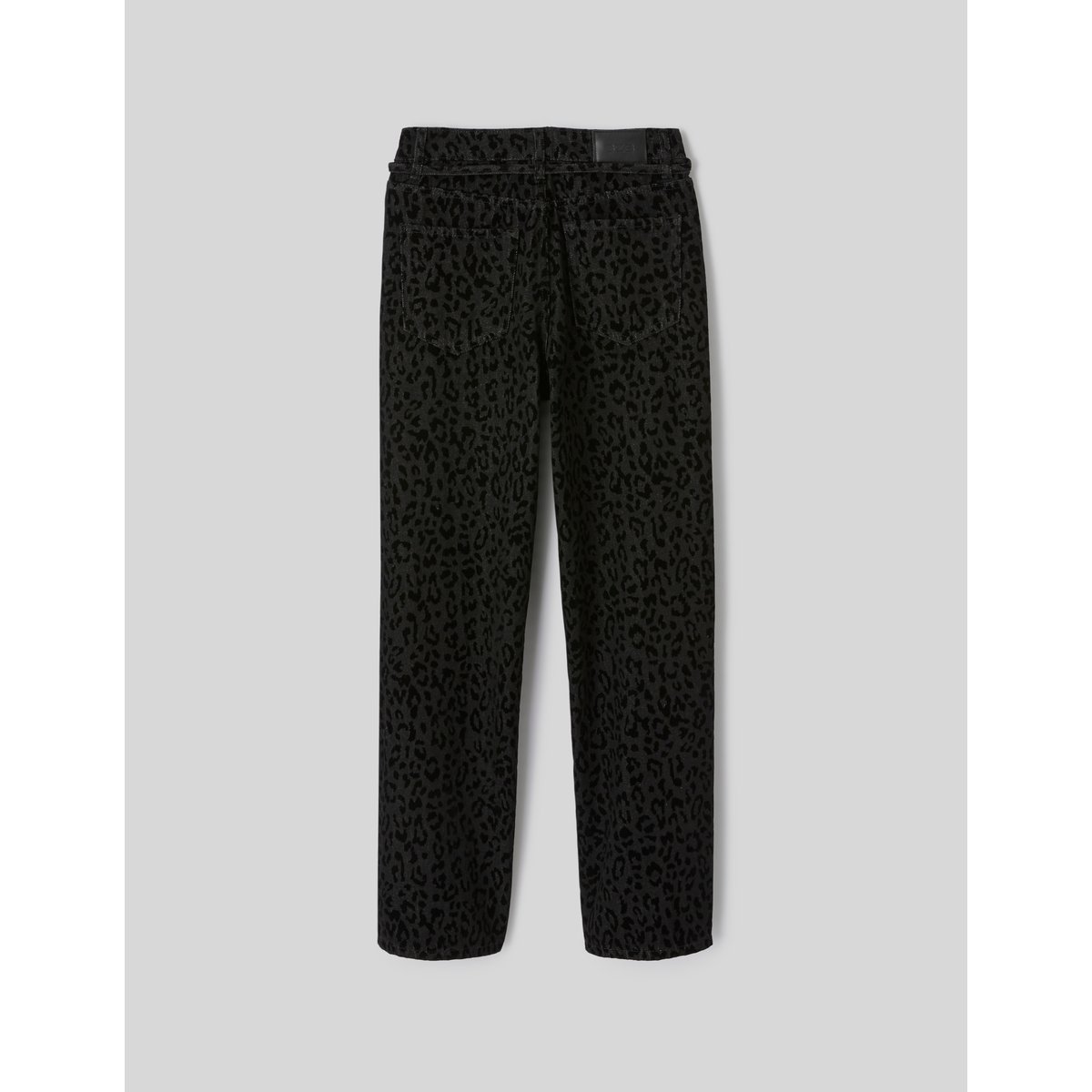 Pantalon imprimé coupe droite noir, BZB