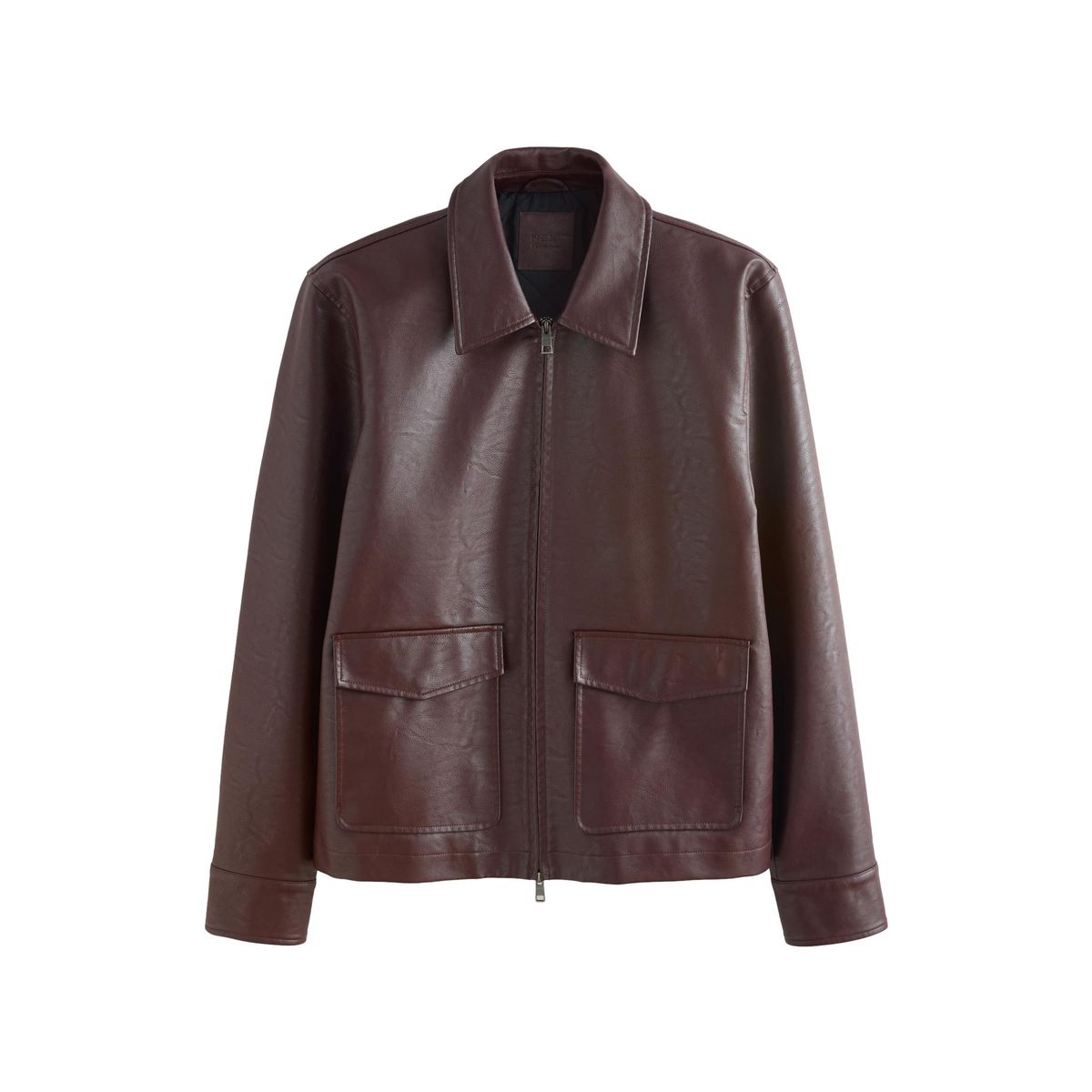 Veste en similicuir à poches plaquées marron, NEXT