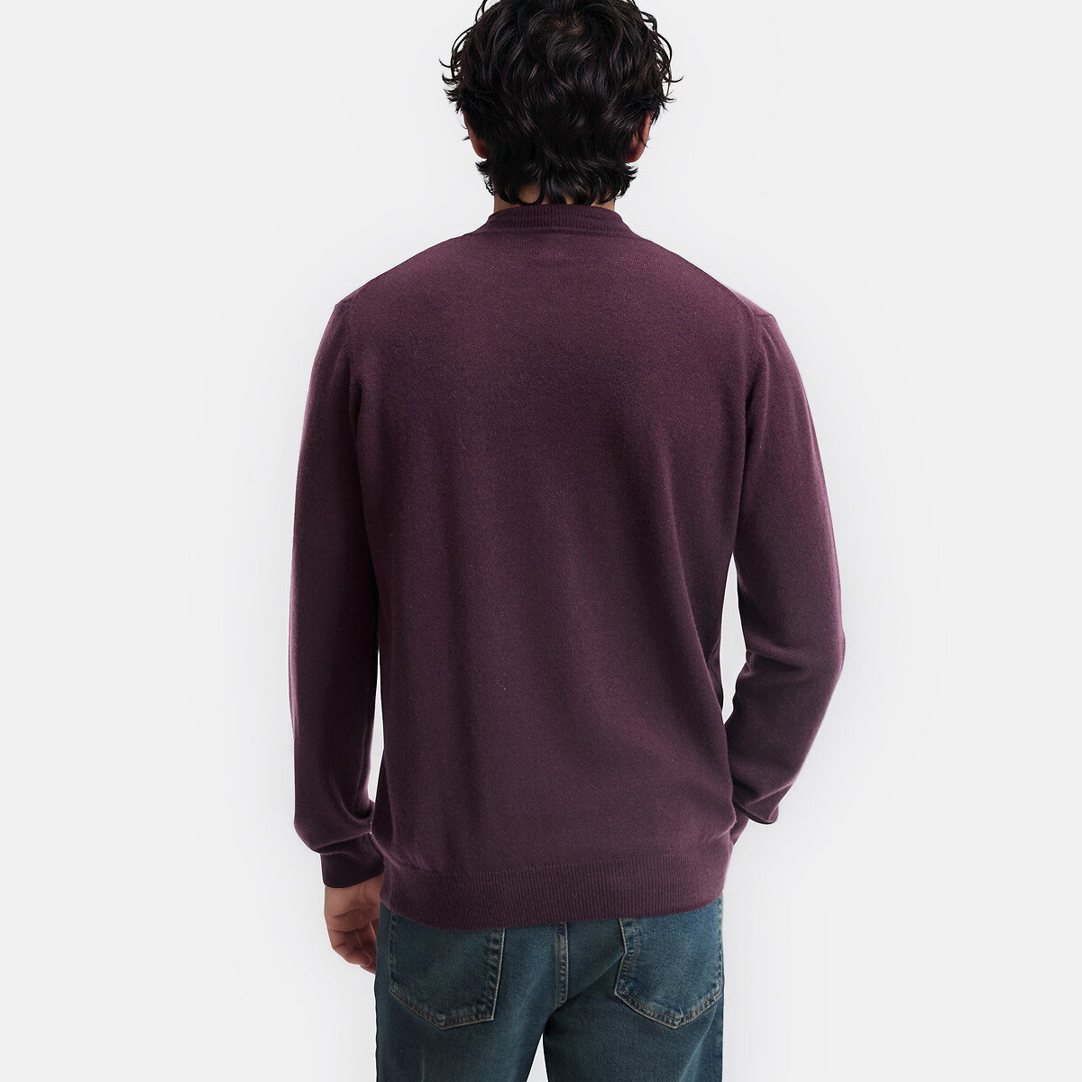 Pull col roulé en cachemire violet prune, LA REDOUTE COLLECTIONS