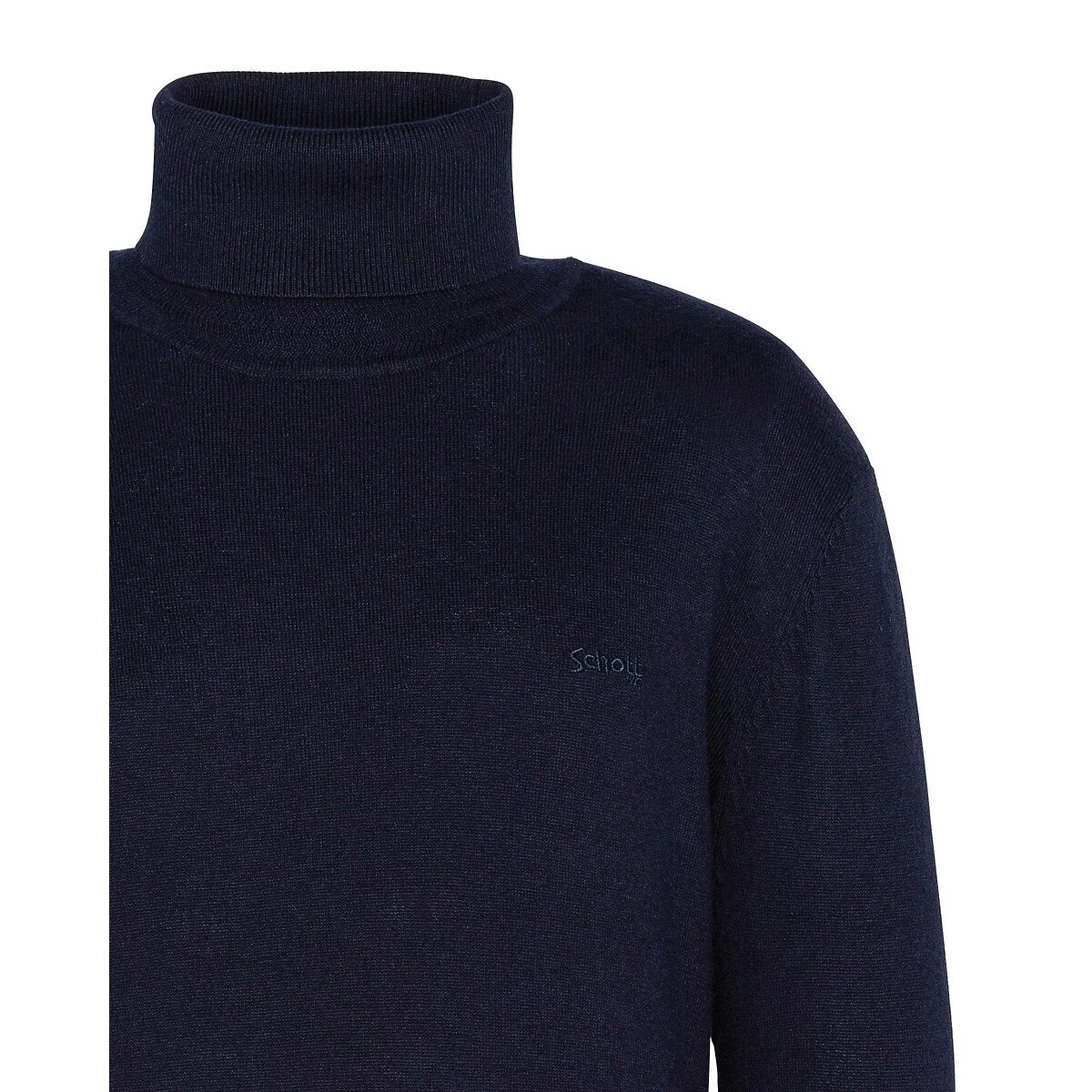 Pull col roulé bleu marine, SCHOTT