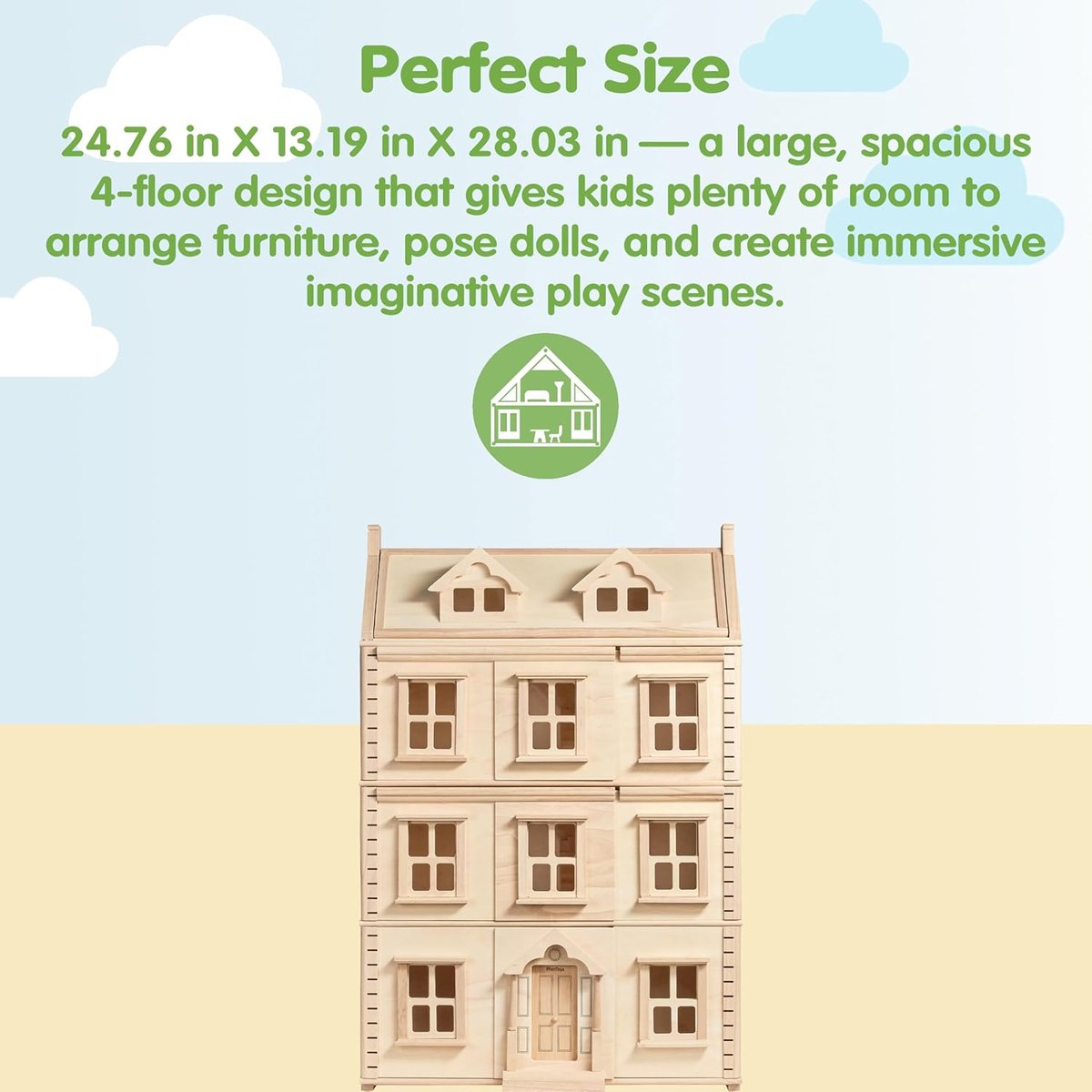 Grande maison de poupées Victorienne beige, PLAN TOYS