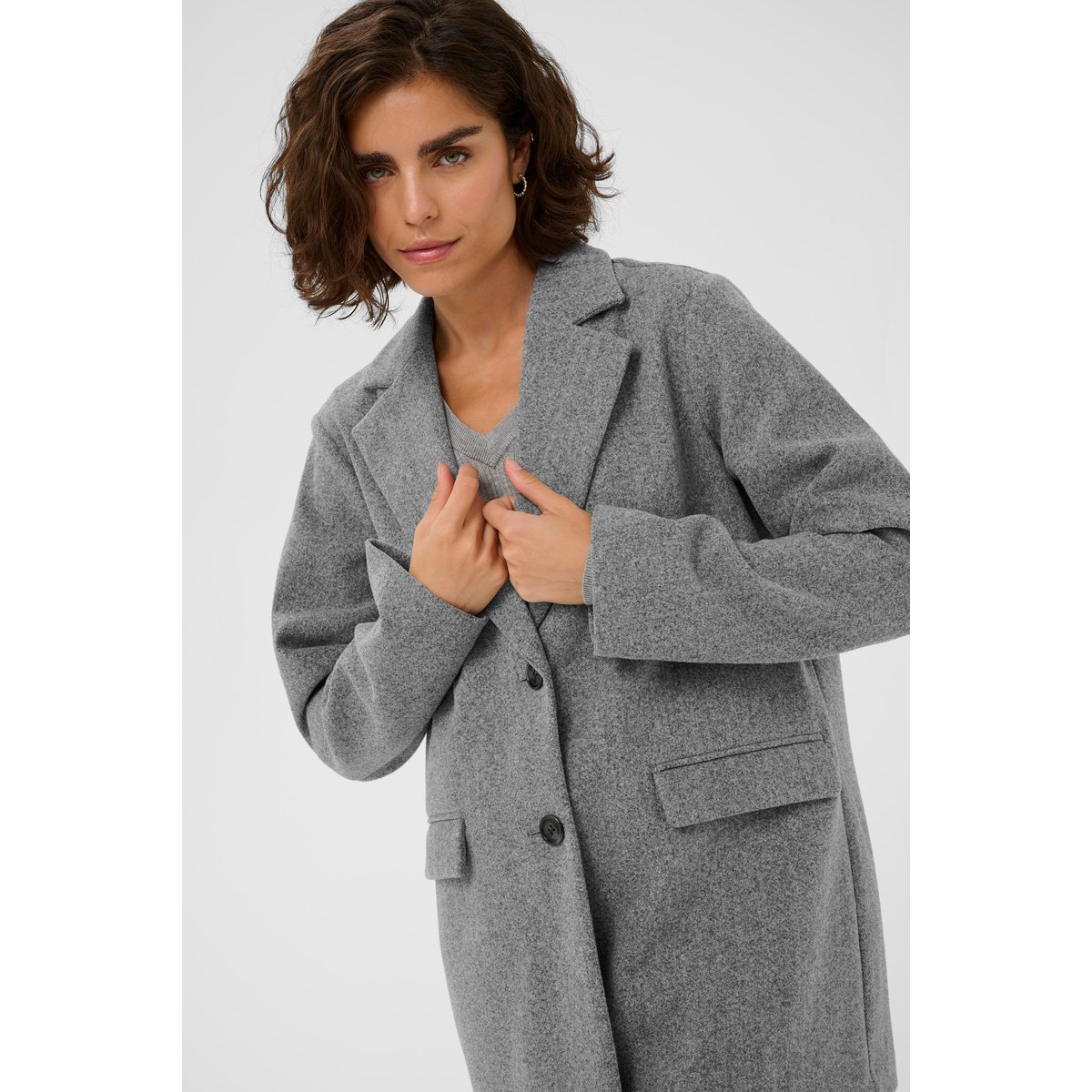 Manteau gris grey melange, KAFFE