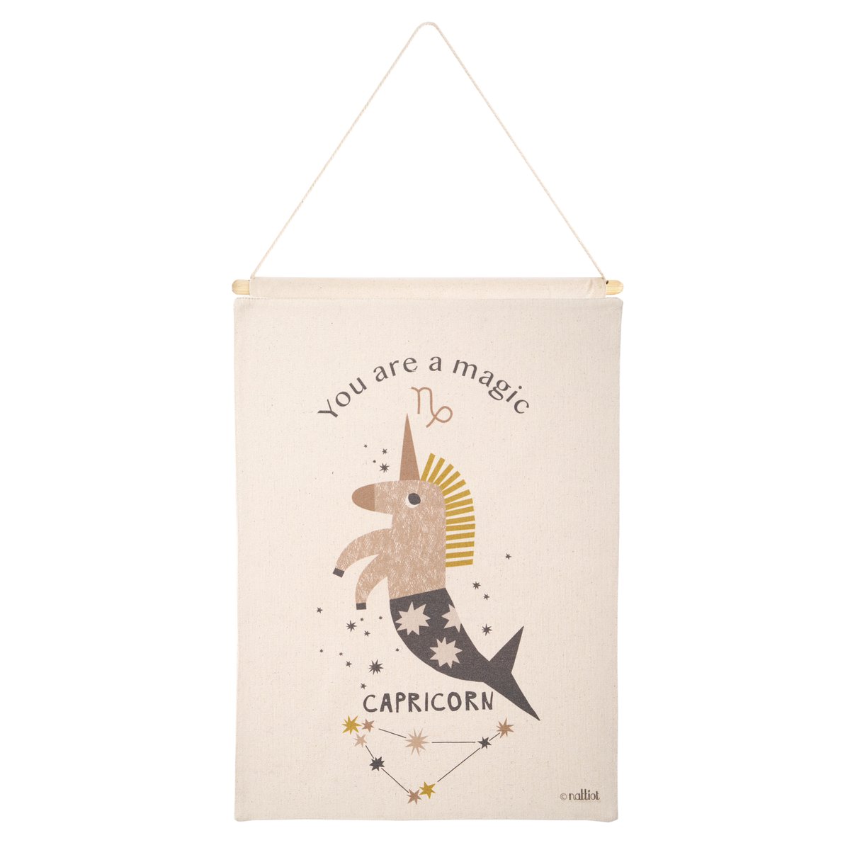 Décoration murale enfant LITTLE CAPRICORN naturel, NATTIOT