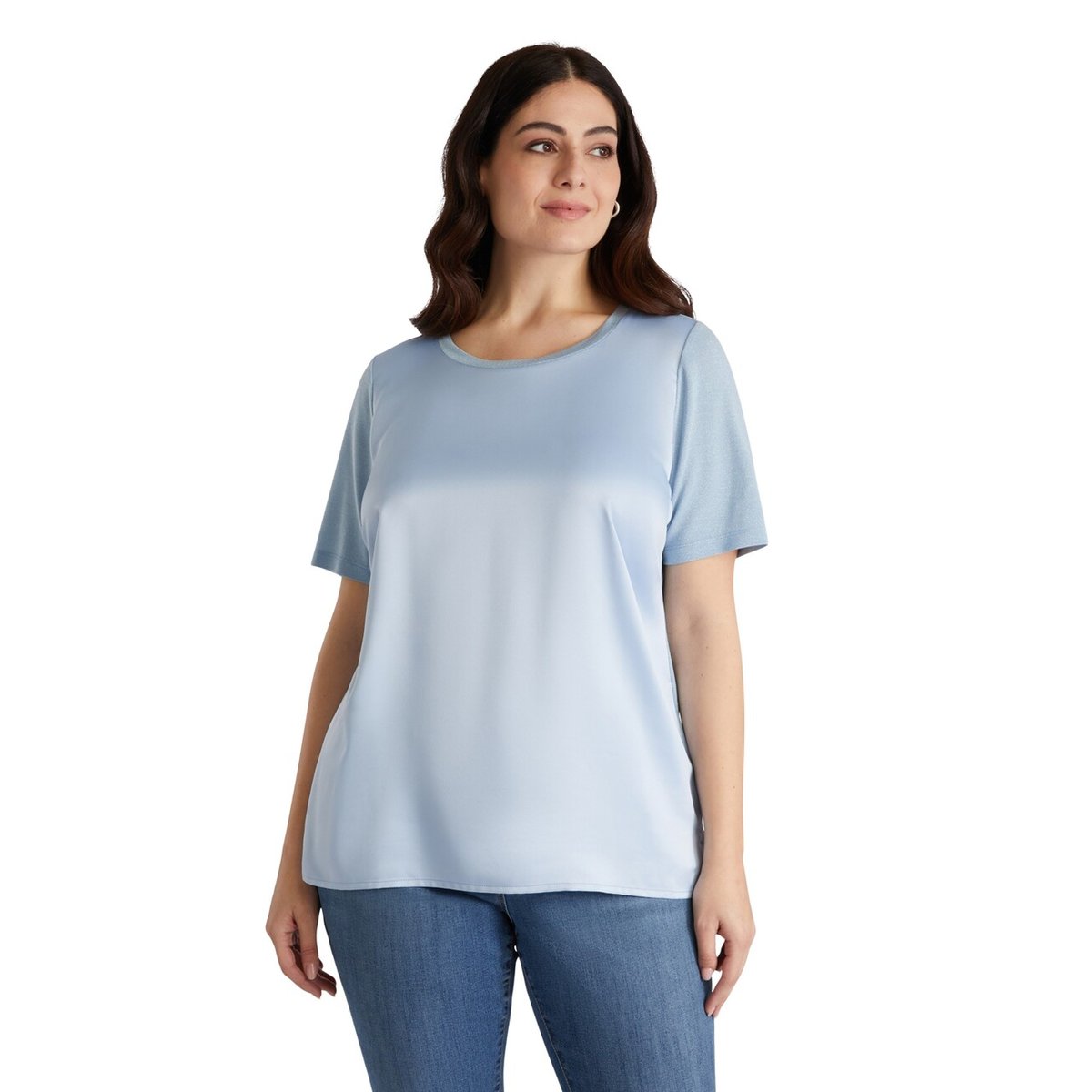 T-shirt bimatière violet, FIORELLA RUBINO