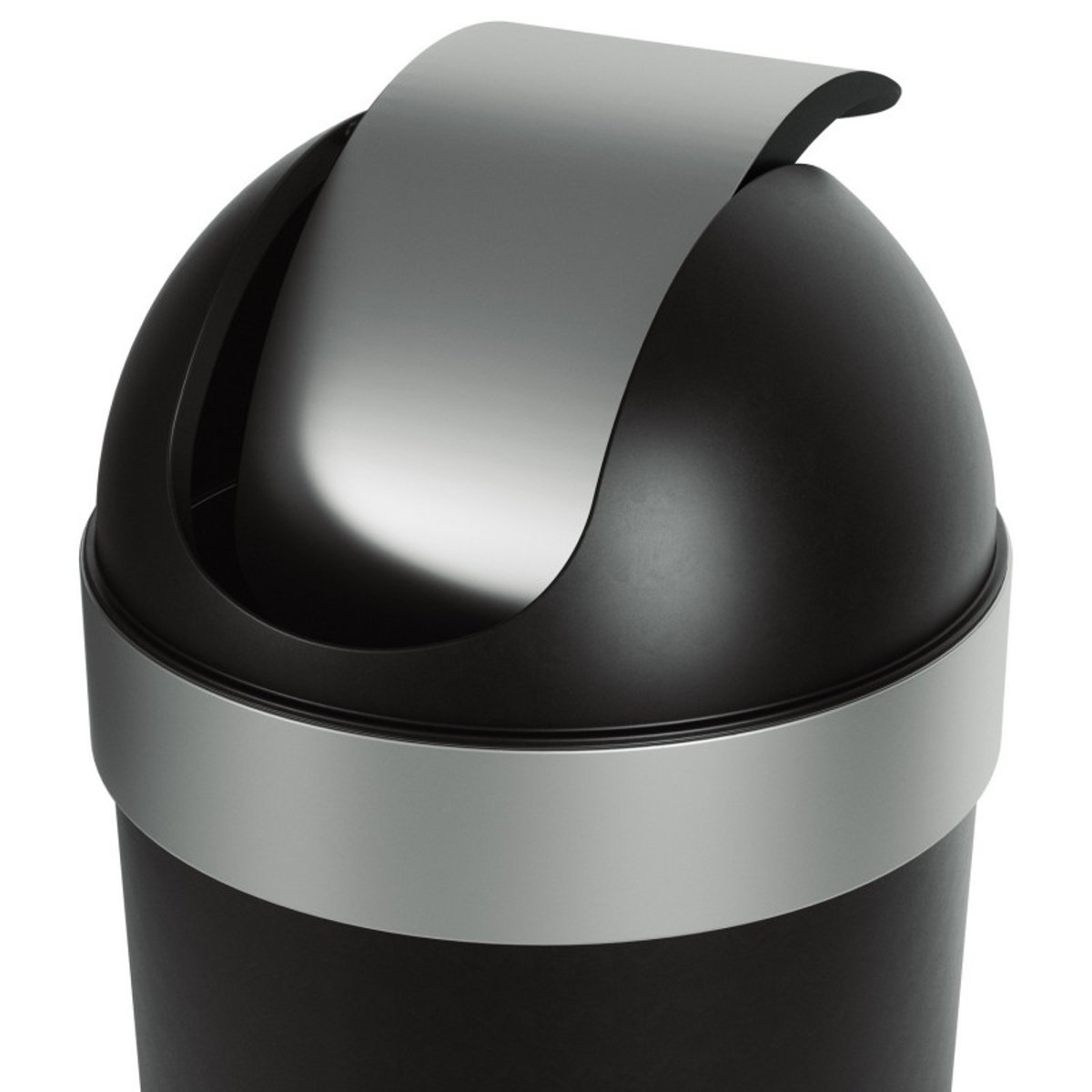 Grande poubelle de cuisine couvercle basculant  VENTI noir, UMBRA