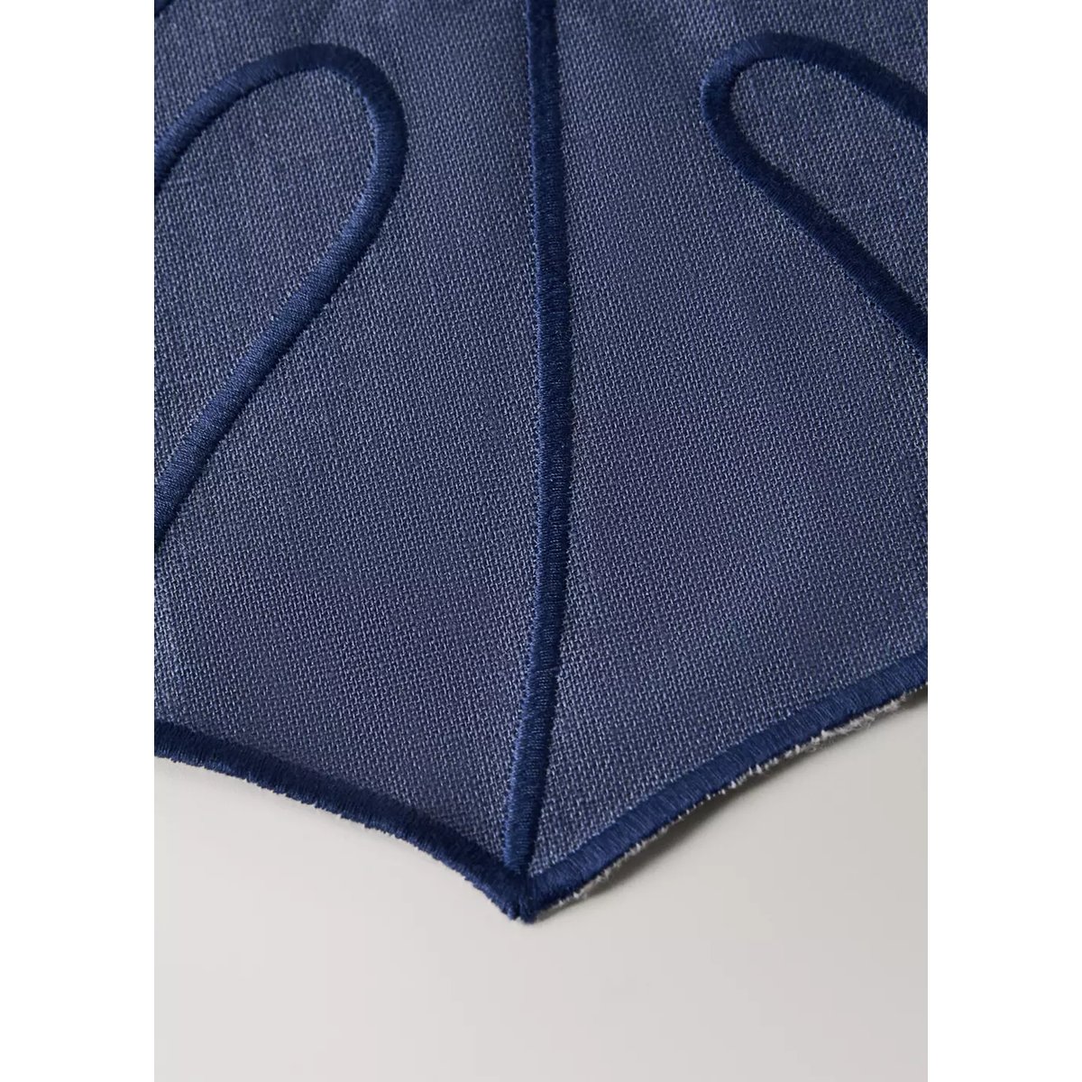Set de table en lin enduit feuille bleu, MANGO HOME