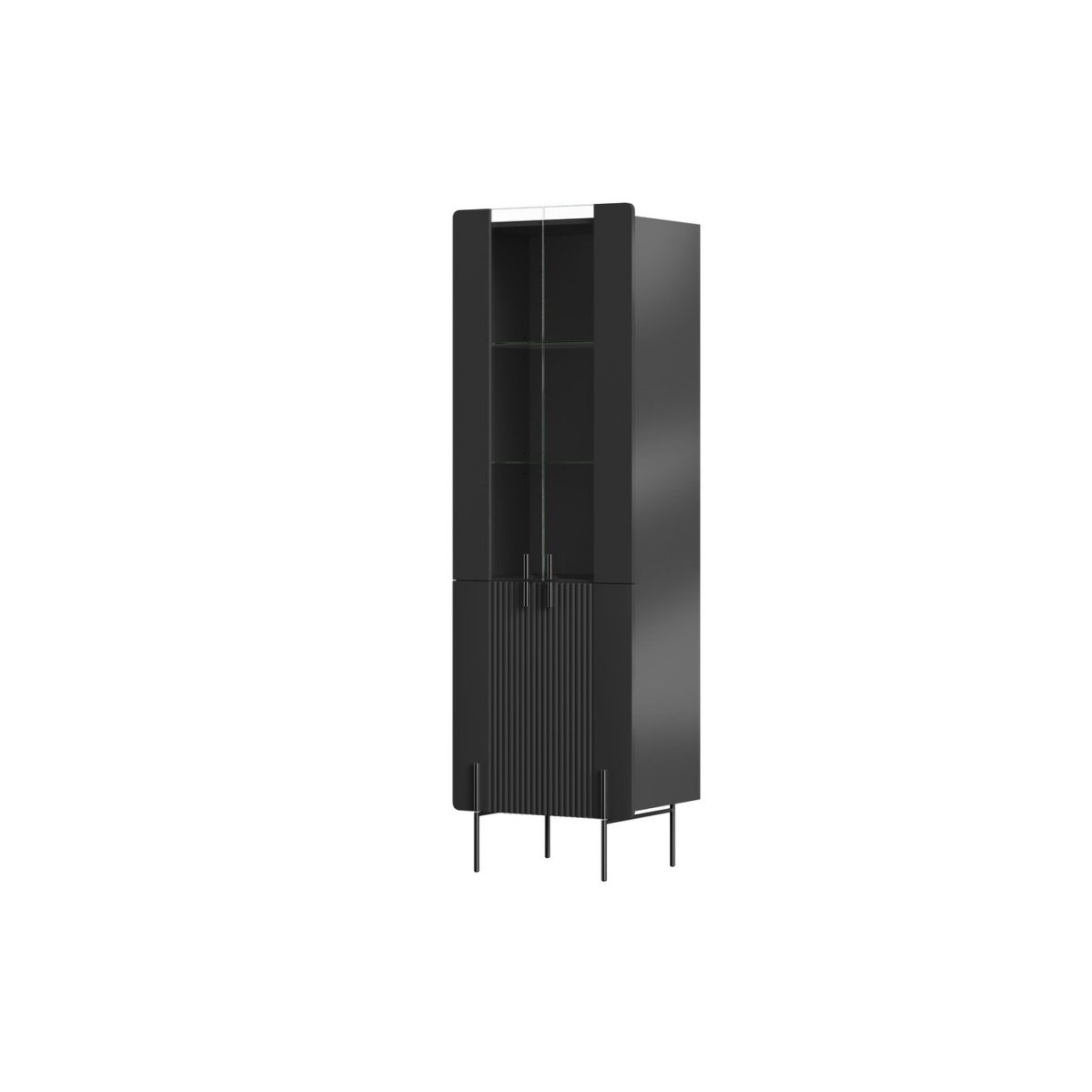 Vitrine 60 cm 2 portes, MATHILDE noir, BOBOCHIC