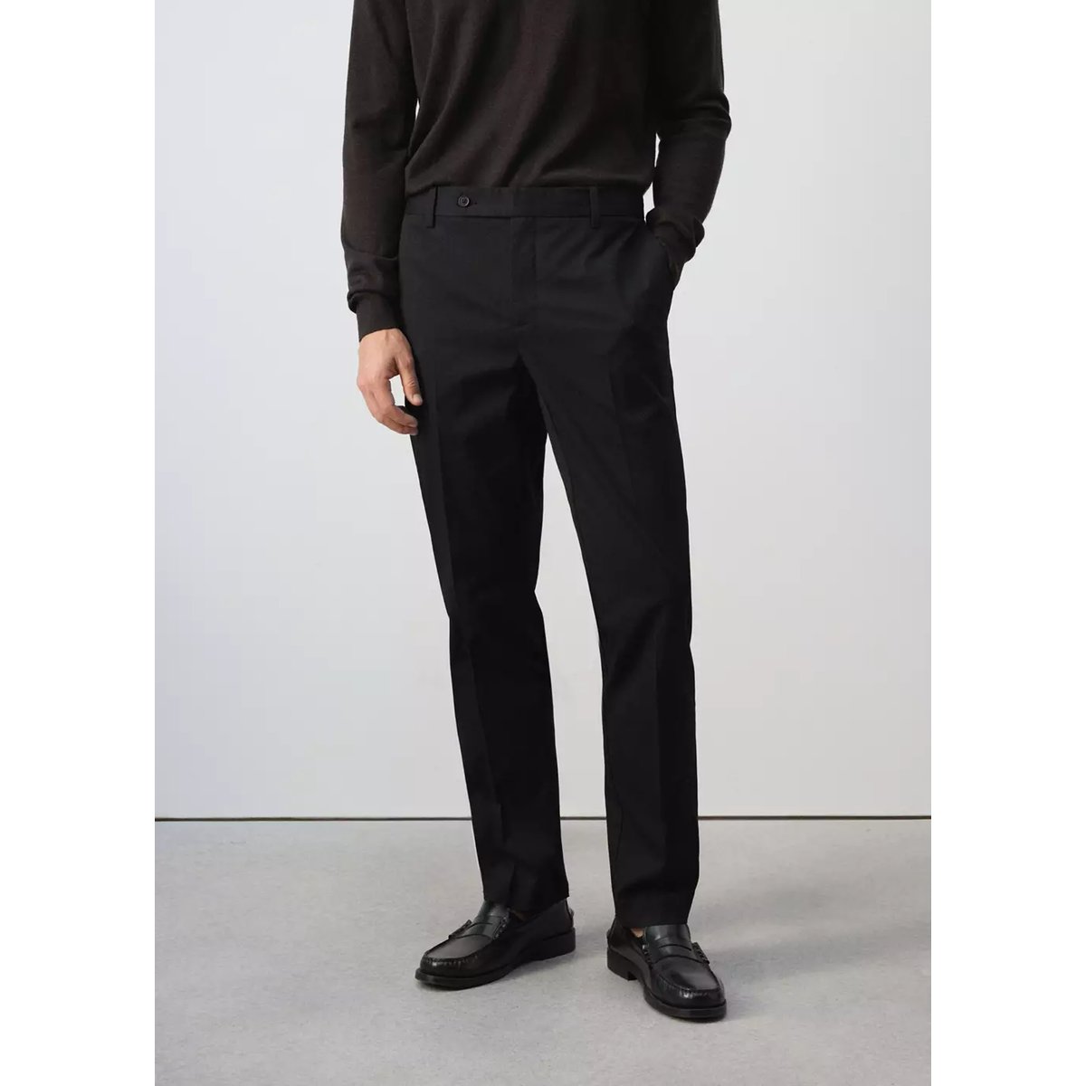 Pantalon Dublino chino slim-fit noir, MANGO MAN