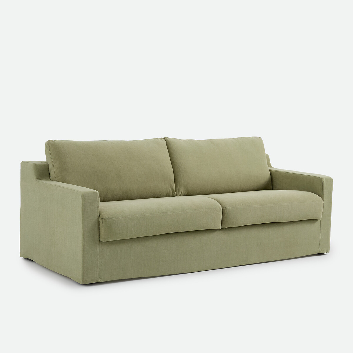 Canapé convertible déhoussable, 2, 3 ou 4 places, en coton et lin, LINETTO vert clair, LA REDOUTE INTERIEURS