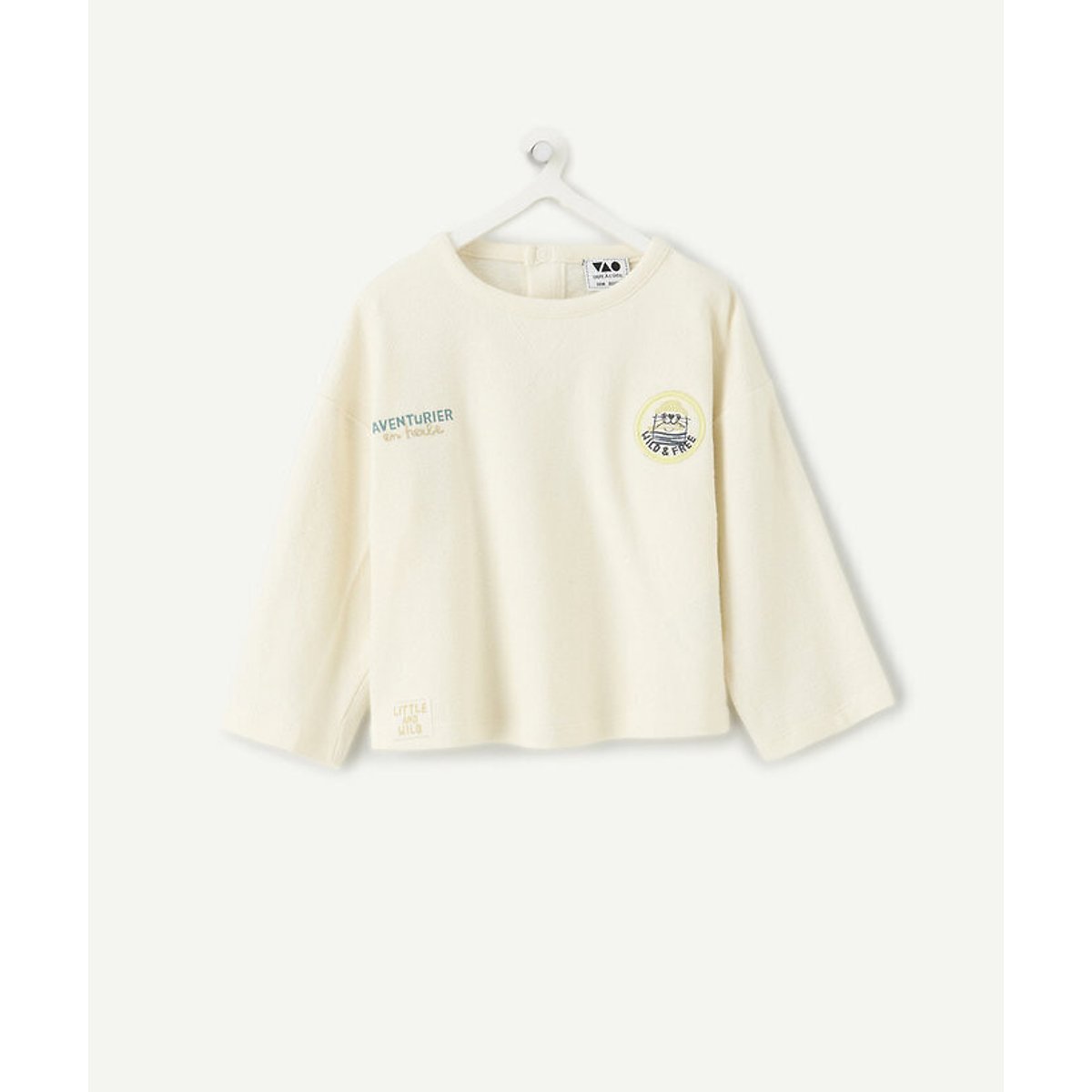 T-shirt a maniche lunghe ecru , TAPE A L'OEIL