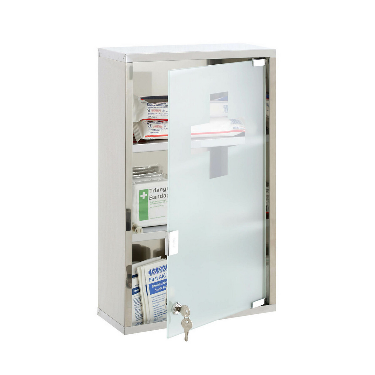 Glass WMedicine Cabinet silver-coloured, SO'HOME