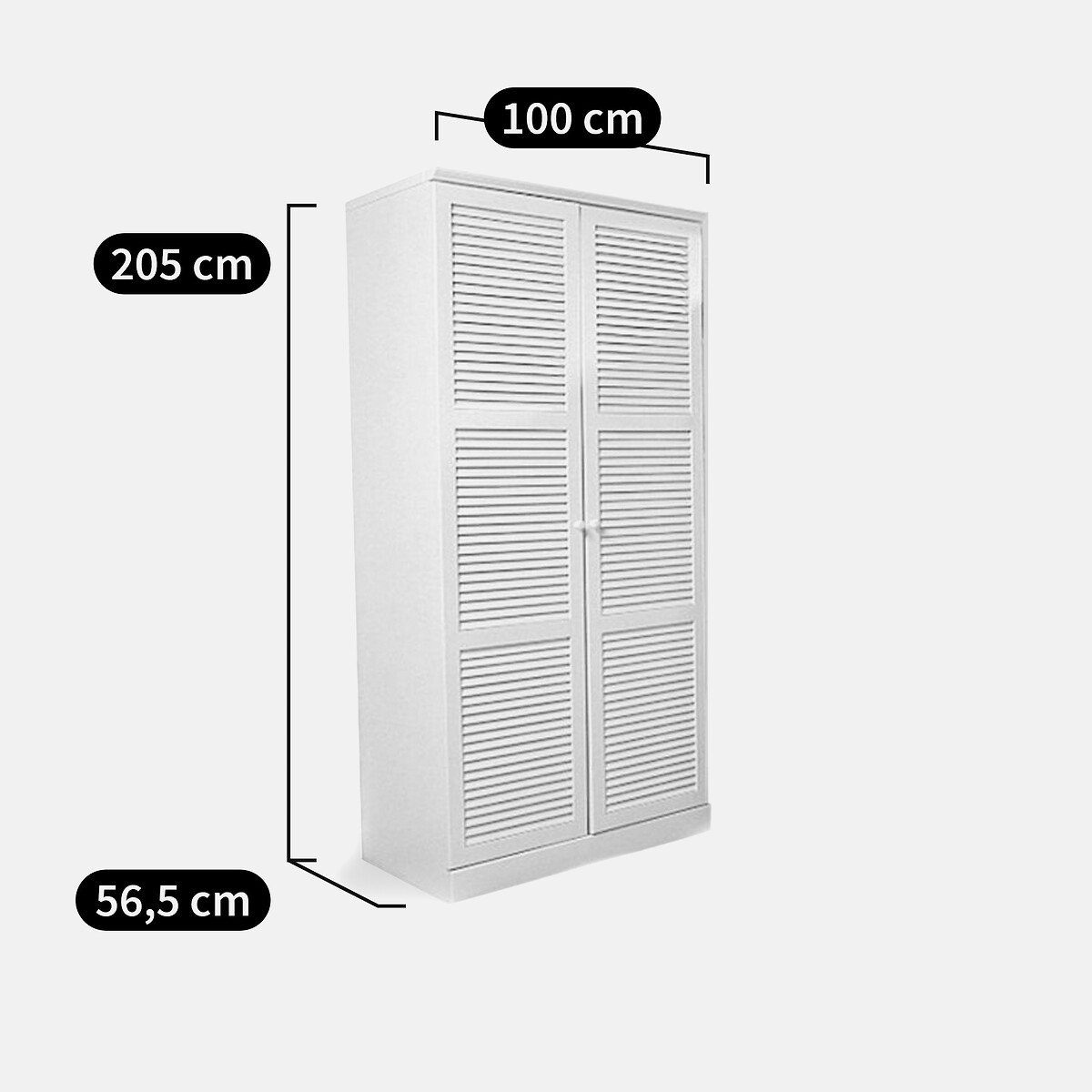 Armoire 2 portes, Mayor bois clair brut, SO'HOME