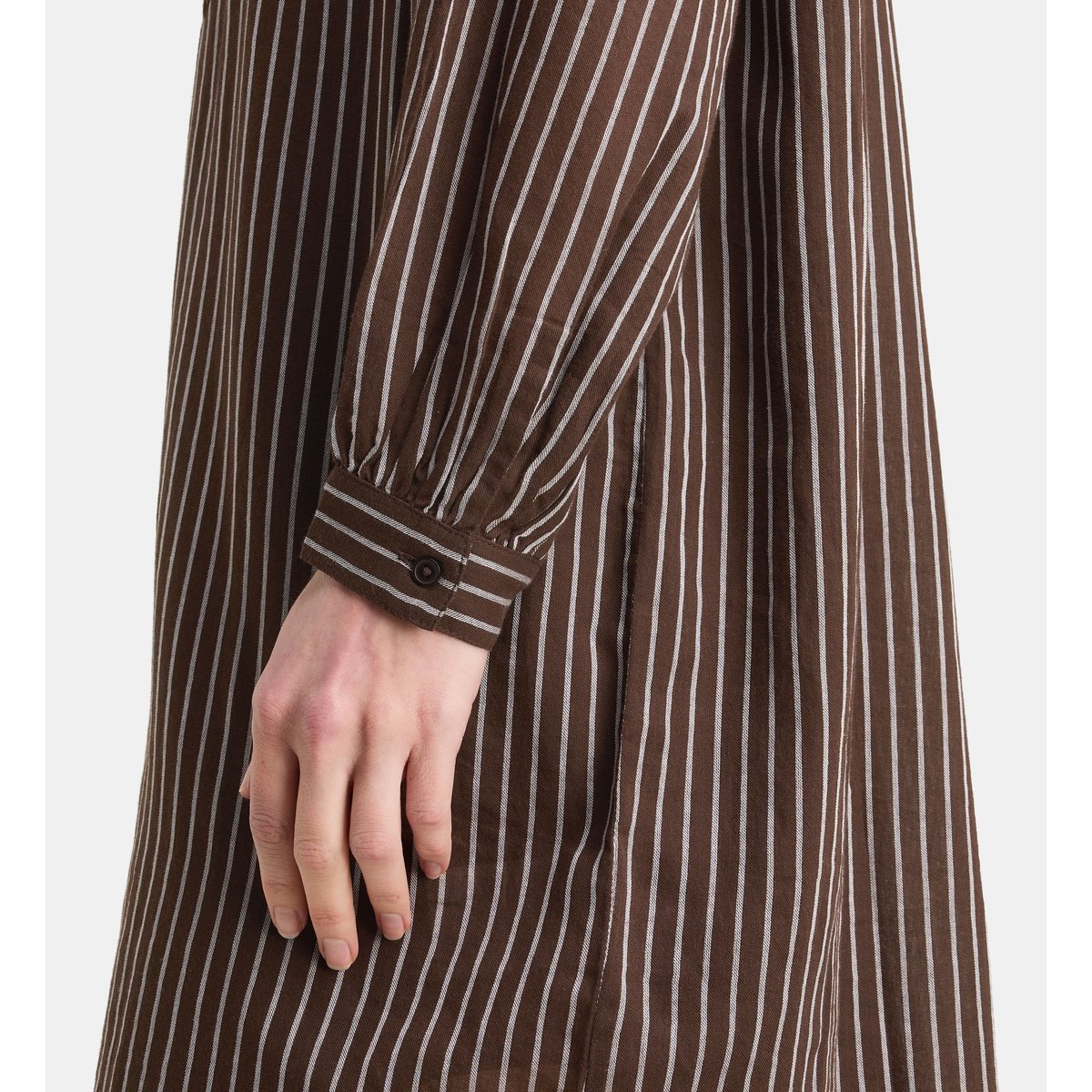 Robe tunique emily ray en coton bio blanc et marron, GALERIES LAFAYETTE