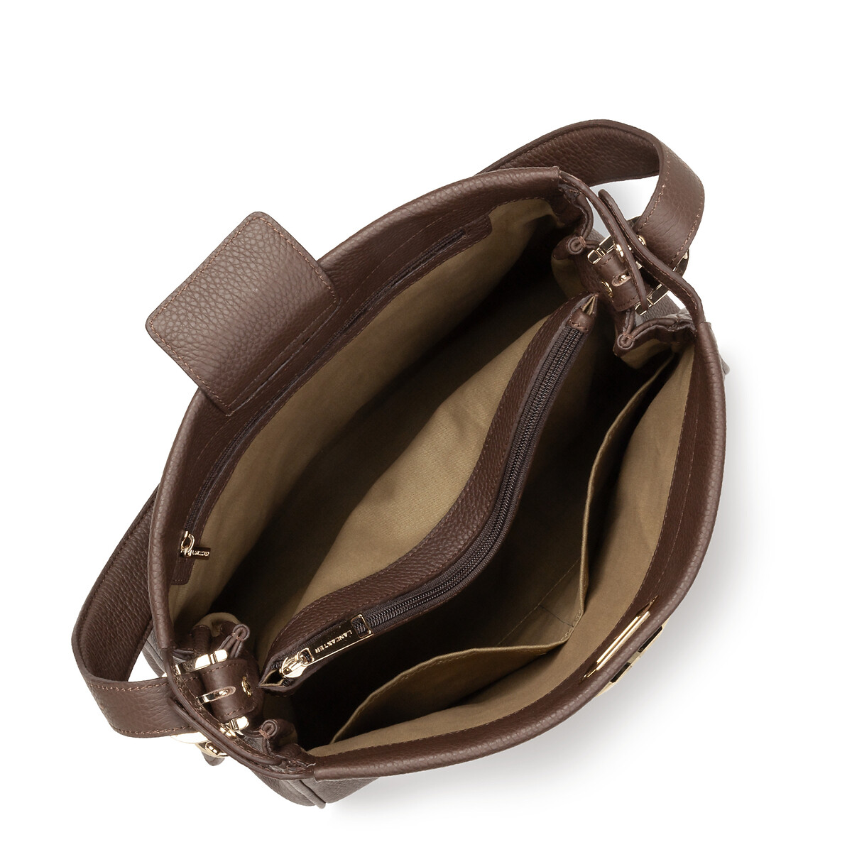 Sac hobo L en cuir, MADEMOISELLE ROMY marron, LANCASTER