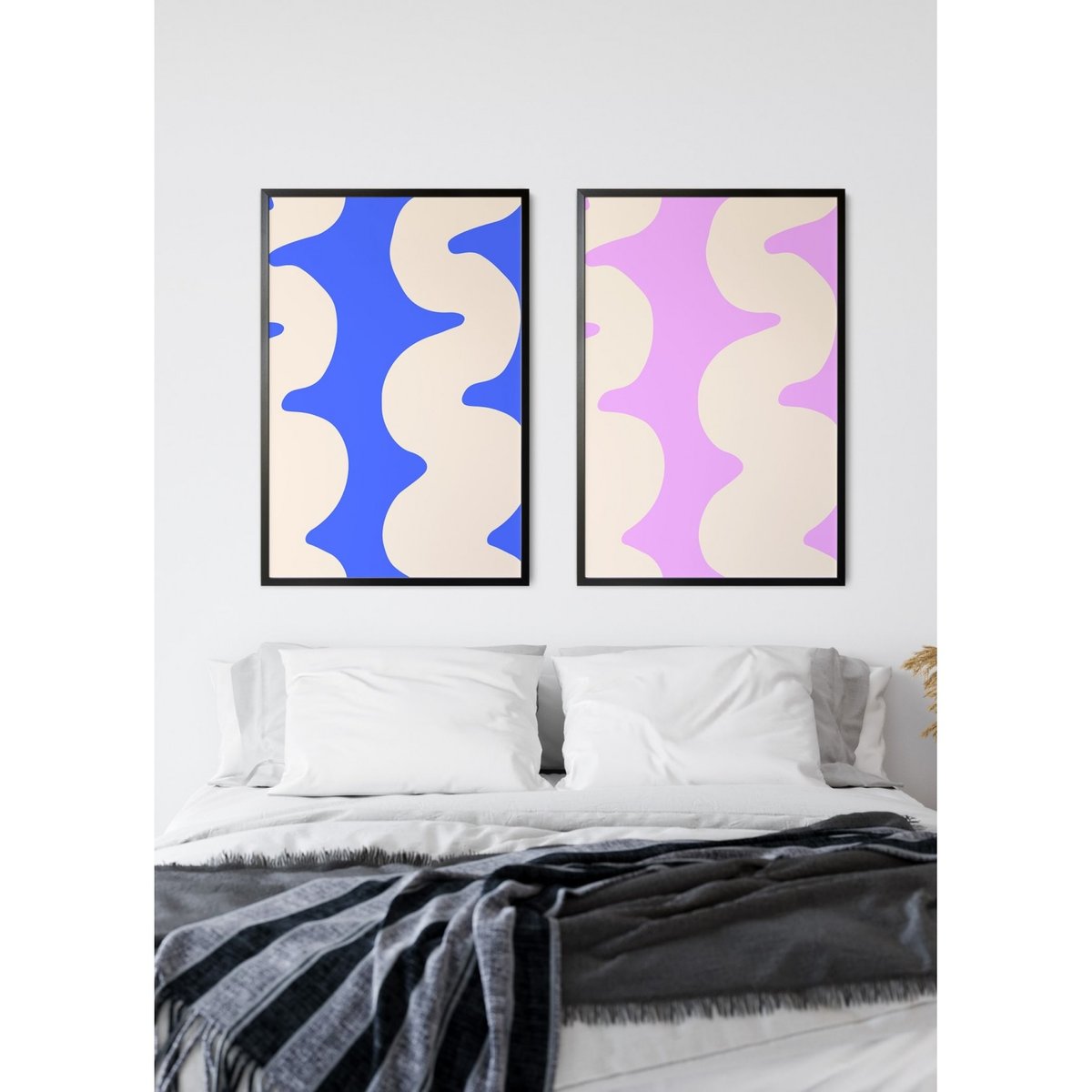 Affiche Wave Rose blanc, L'AFFICHERIE