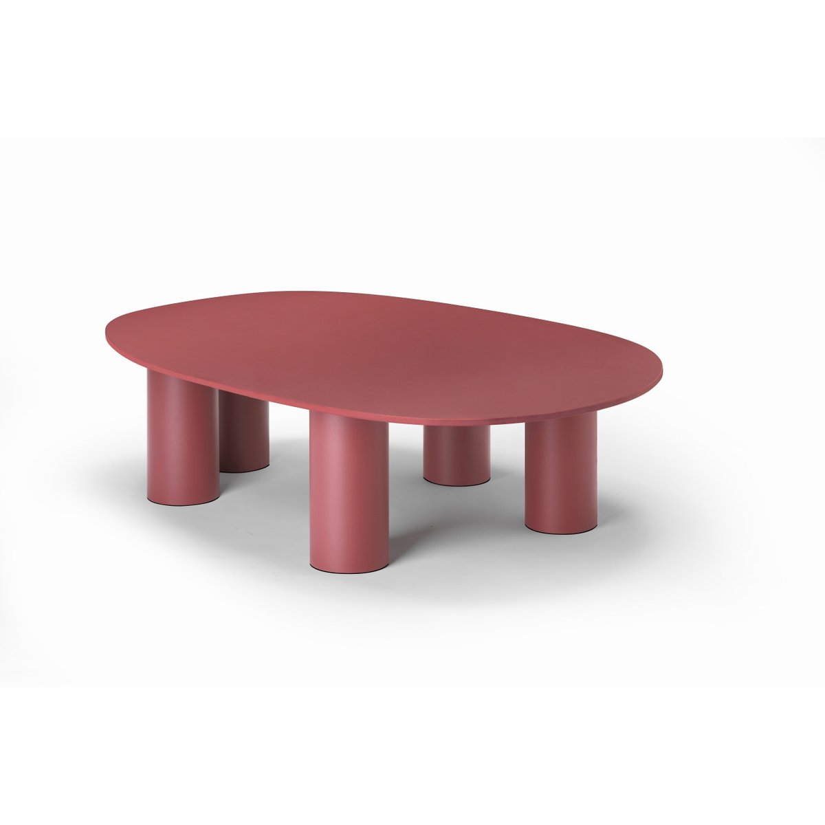 Table basse design ovale en métal, L.104 , HYPPO rouge, SCAB DESIGN