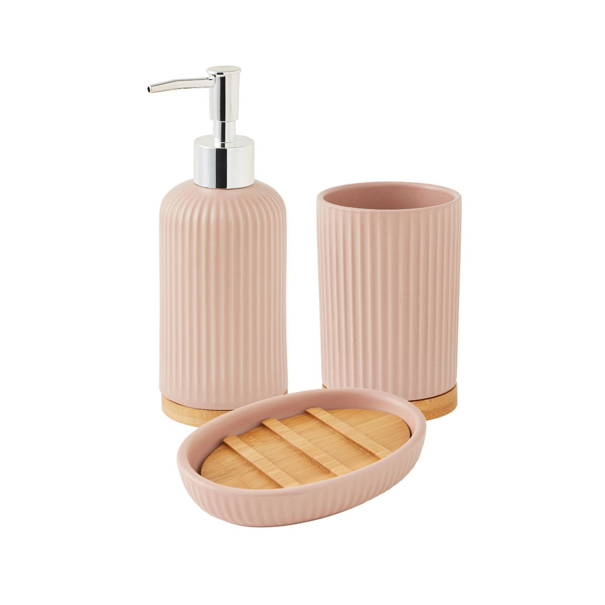Set salle de bain strié 3 pièces céramique bambou SMART #ff00ff, GUY LEVASSEUR