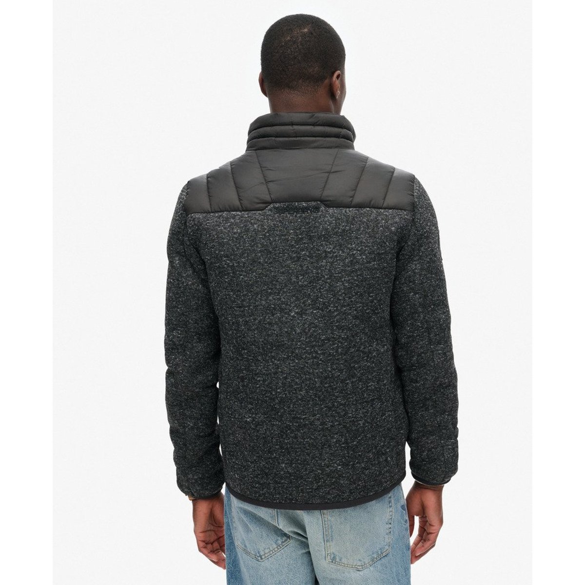 Veste rembourrée hybride en maille Storm noir, SUPERDRY