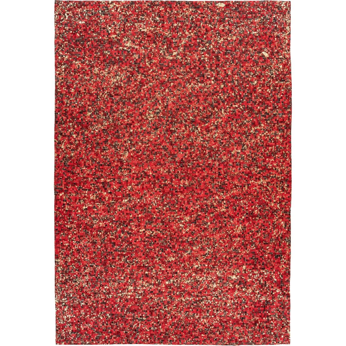 Tapis rectangulaire en cuir, FINISH rouge, or, ARTE ESPINA