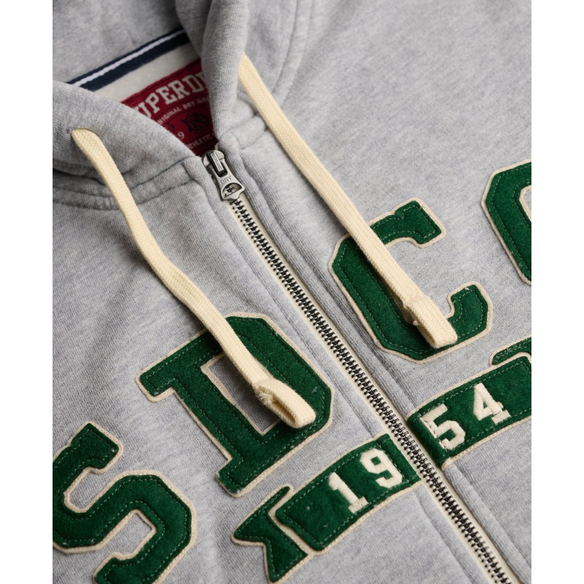 Sweat zippé à capuche SD&Co. coupe décontractée gris orage chiné, SUPERDRY