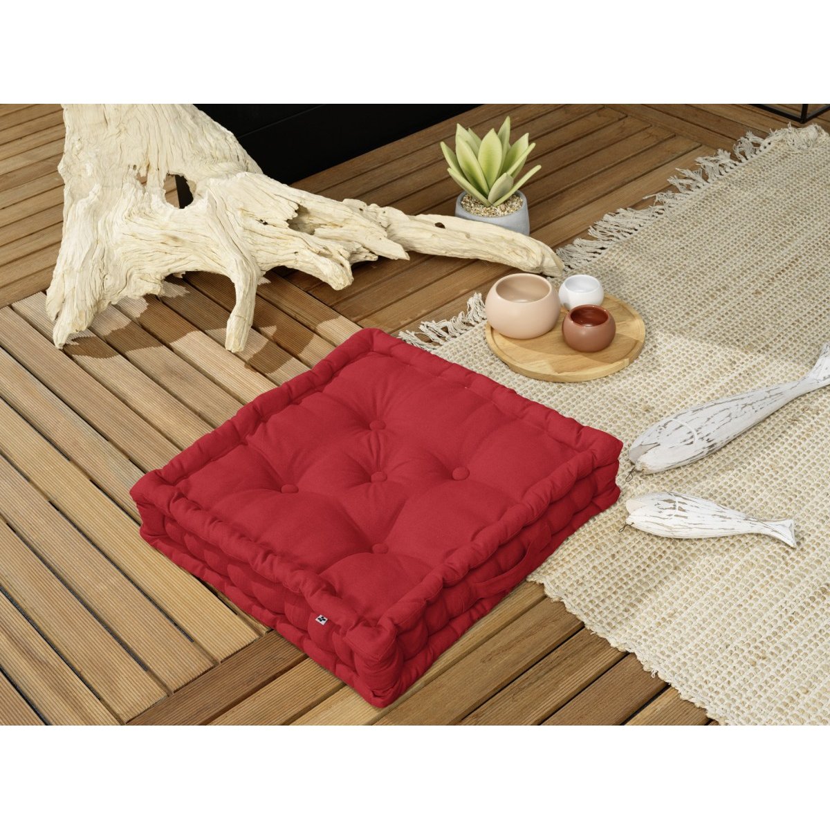 Coussin de sol Kala Nuage 50cm ficelle, EDEN