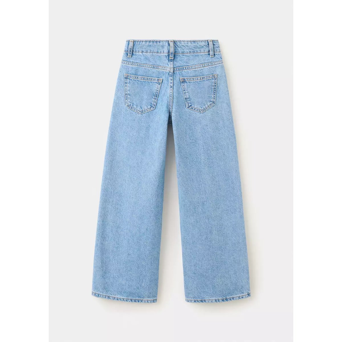 Jean wide leg double bouton bleu moyen, MANGO KIDS